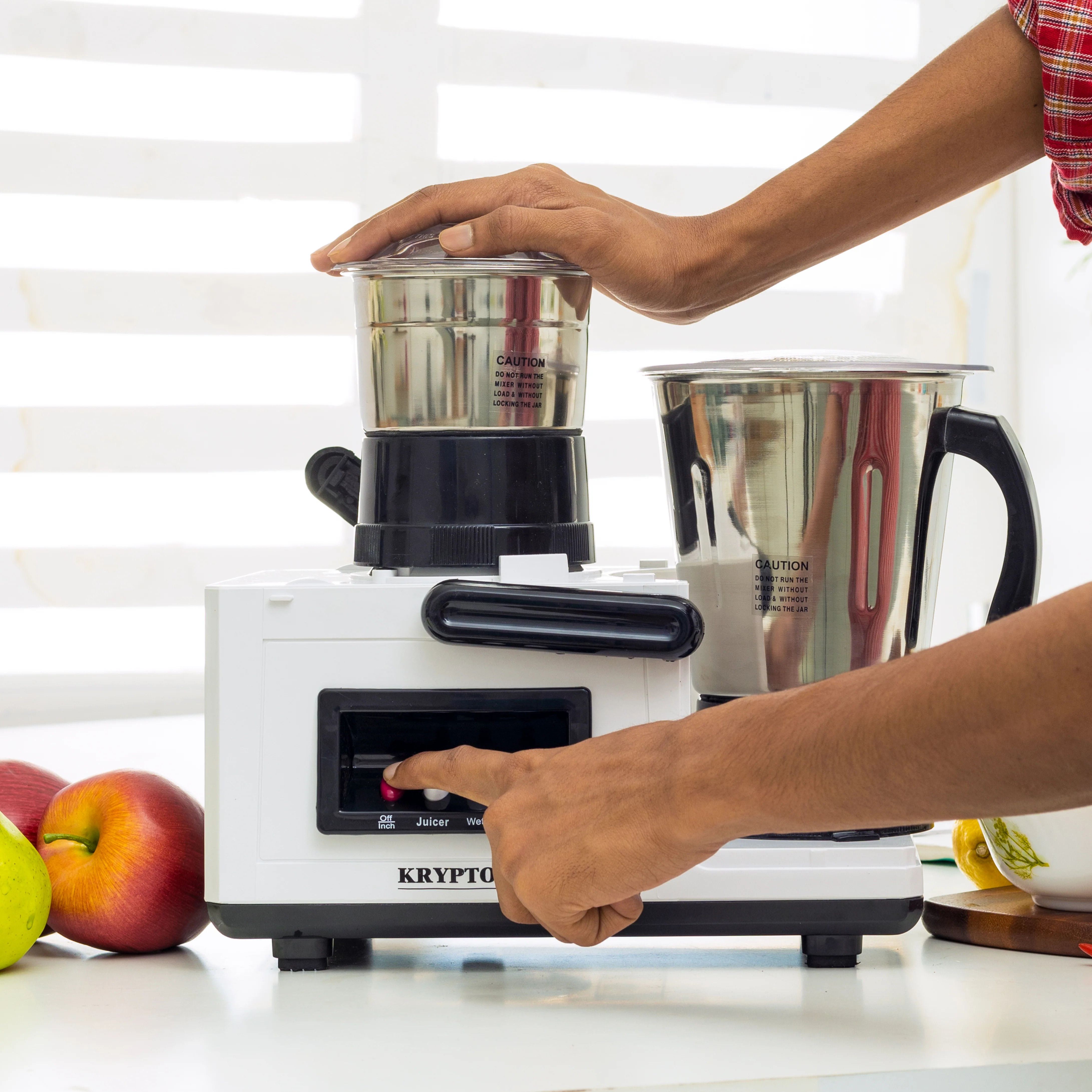 Krypton KNB6276 4-in-1 Juicer Mixer Grinder| 750W copper motor & stainless steel jars| 3-speed control, overload protection, and efficient grinding performance| - Image 3