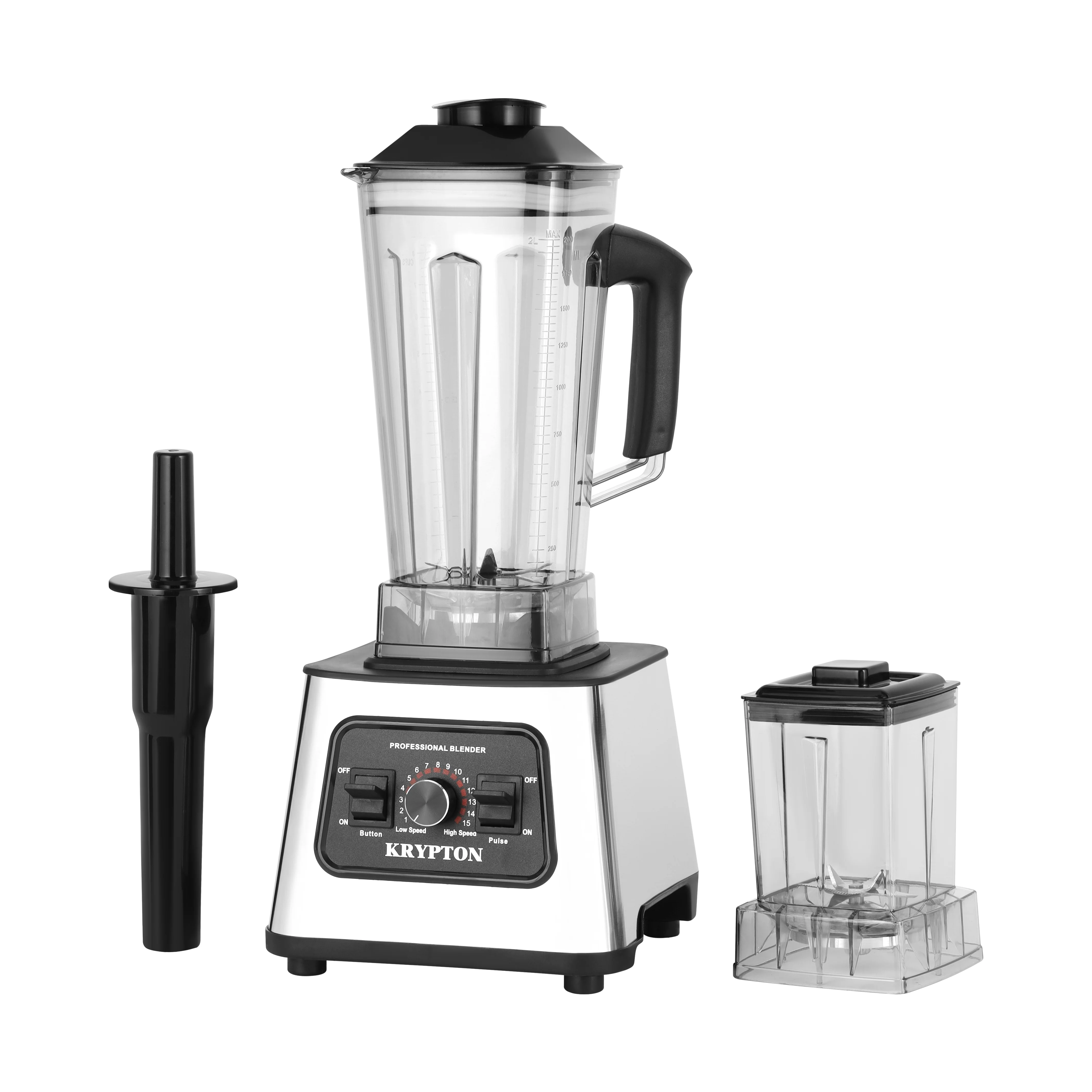Krypton KNB6305 2-in-1 Professional Blender 1500W | Mixer Grinder with 2L Jar, 15 Speed Control & Pulse Function| Stainless Steel Blades for Powerful Blending Tasks|
