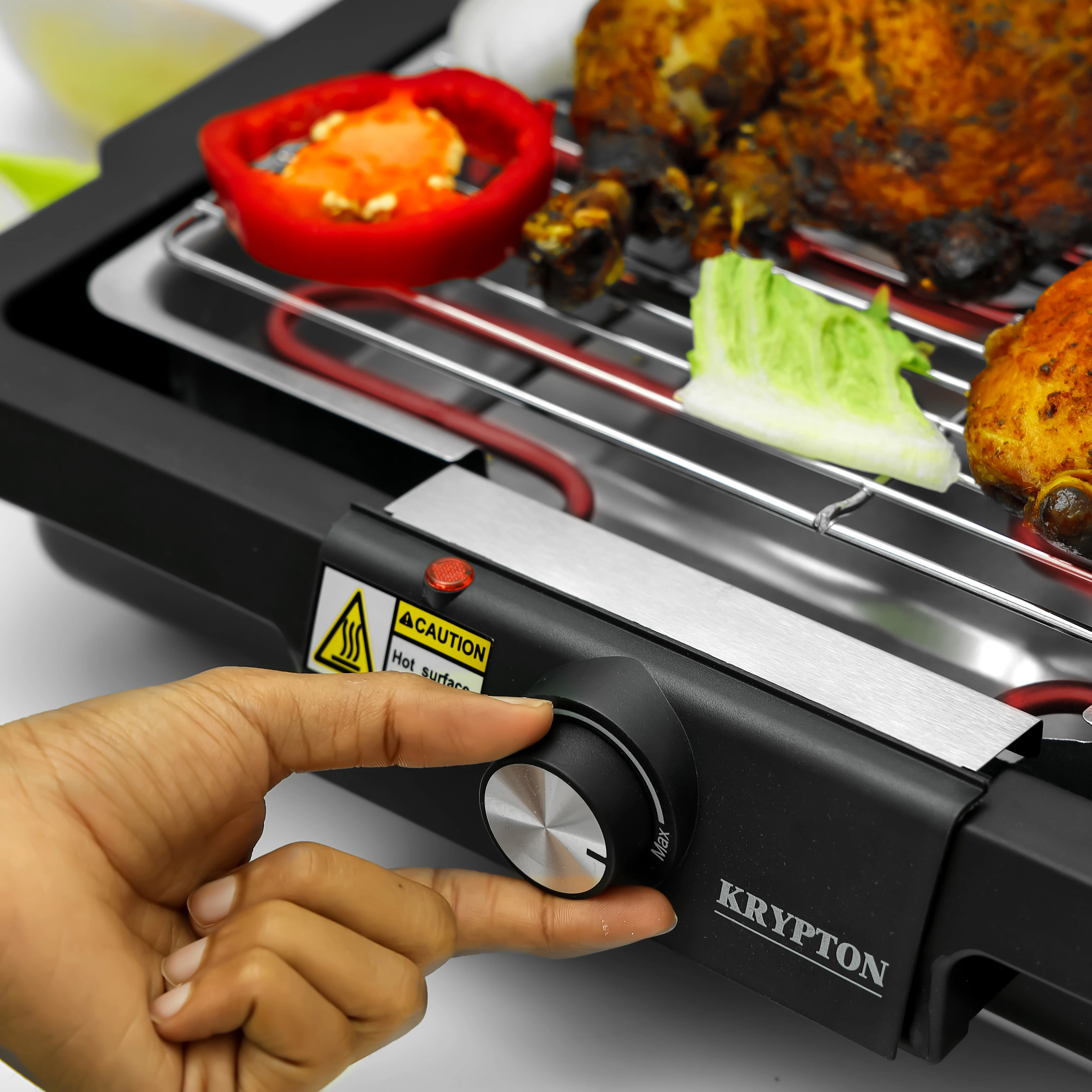 Krypton KNBG6386 Electric BBQ Grill 2000W | removable grill plate with drip tray and adjustable temperature control| cool-touch housing and easy-to-clean design| - Image 2