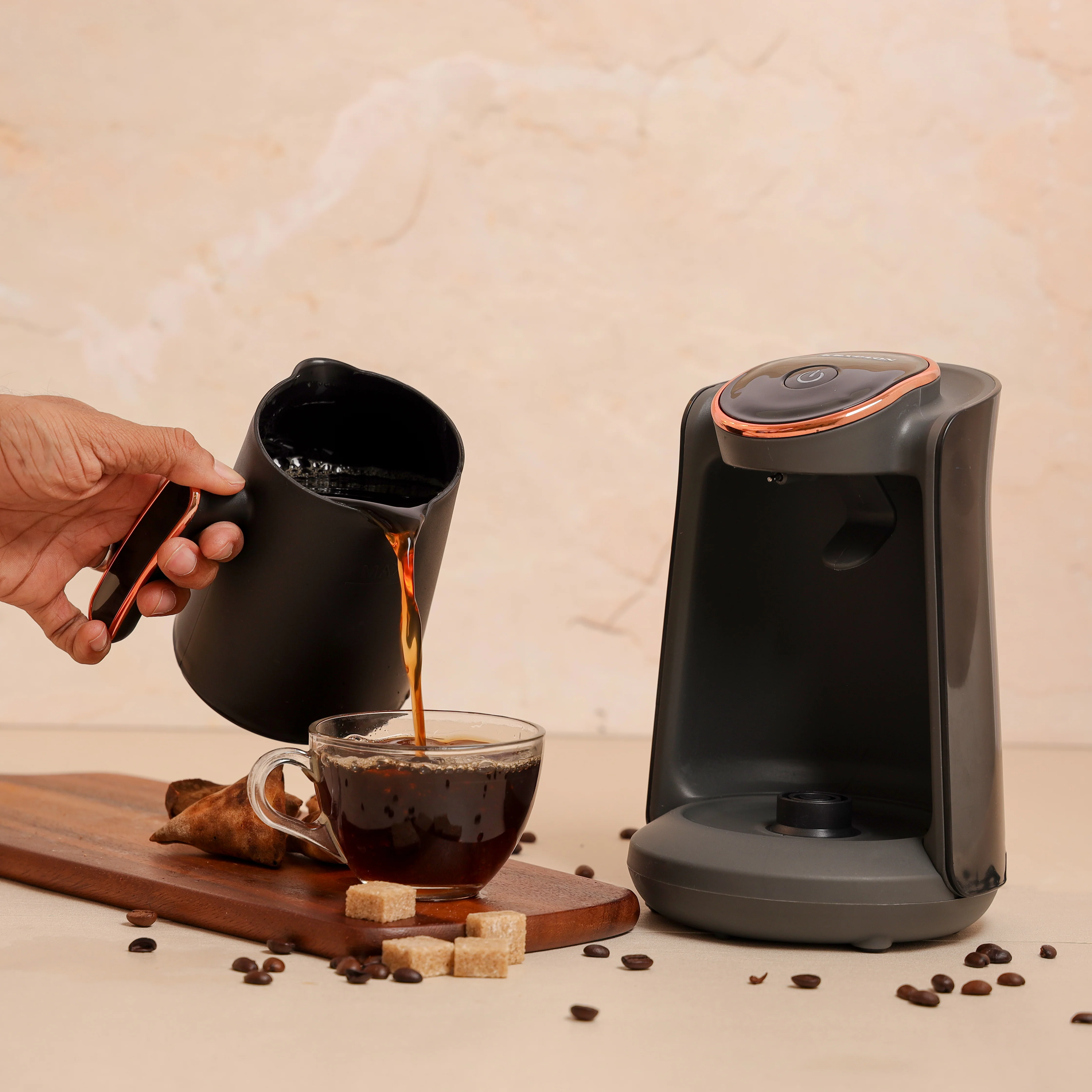 Krypton KNCM6322 Turkish Coffee Maker 400W| 4 cup capacity with anti-overflow system & sound alarm| stainless steel heating plate & protection for perfect rich coffee| - Image 5