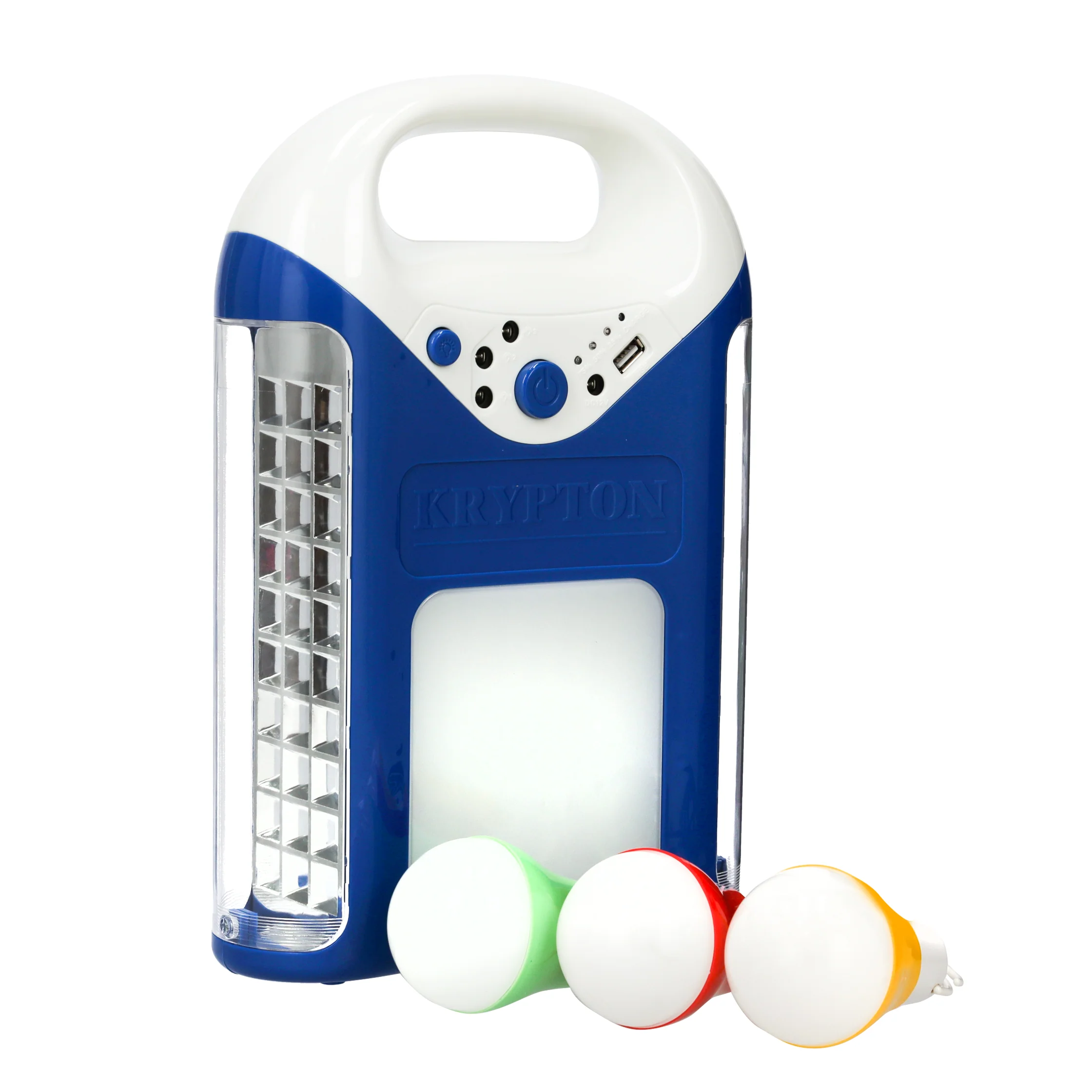Krypton KNE5174 Rechargeable 3-Side Emergency Lantern| ultra-bright LEDs with solar charging| built-in power bank, up to 20 hours backup—ideal for home, travel & camping|