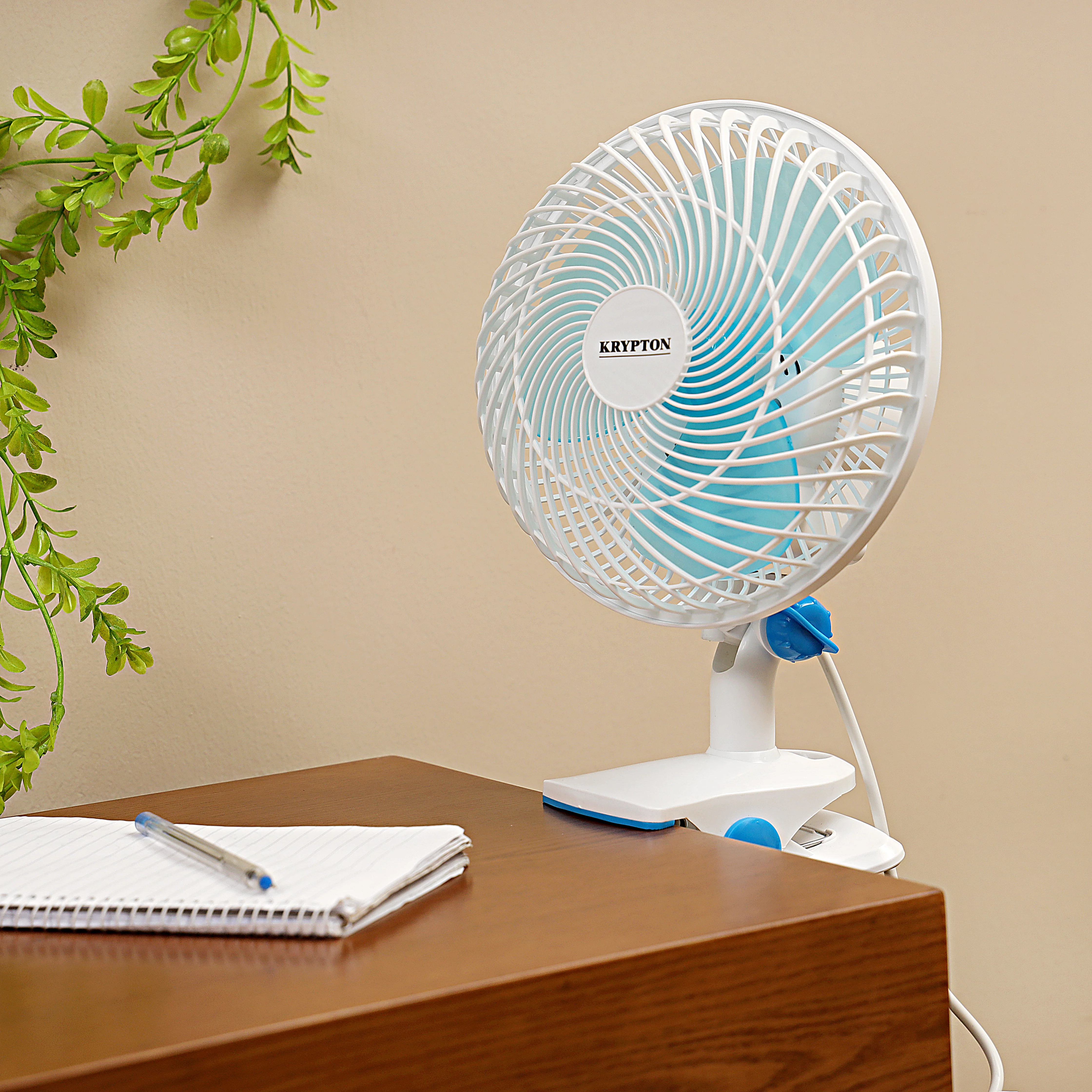 Krypton KNF6035 8 Inch Table & Clip Fan with 2-in-1 design| oscillation function, quiet motor performance, dual speed settings, & cooling solution for home or office use| - Image 3