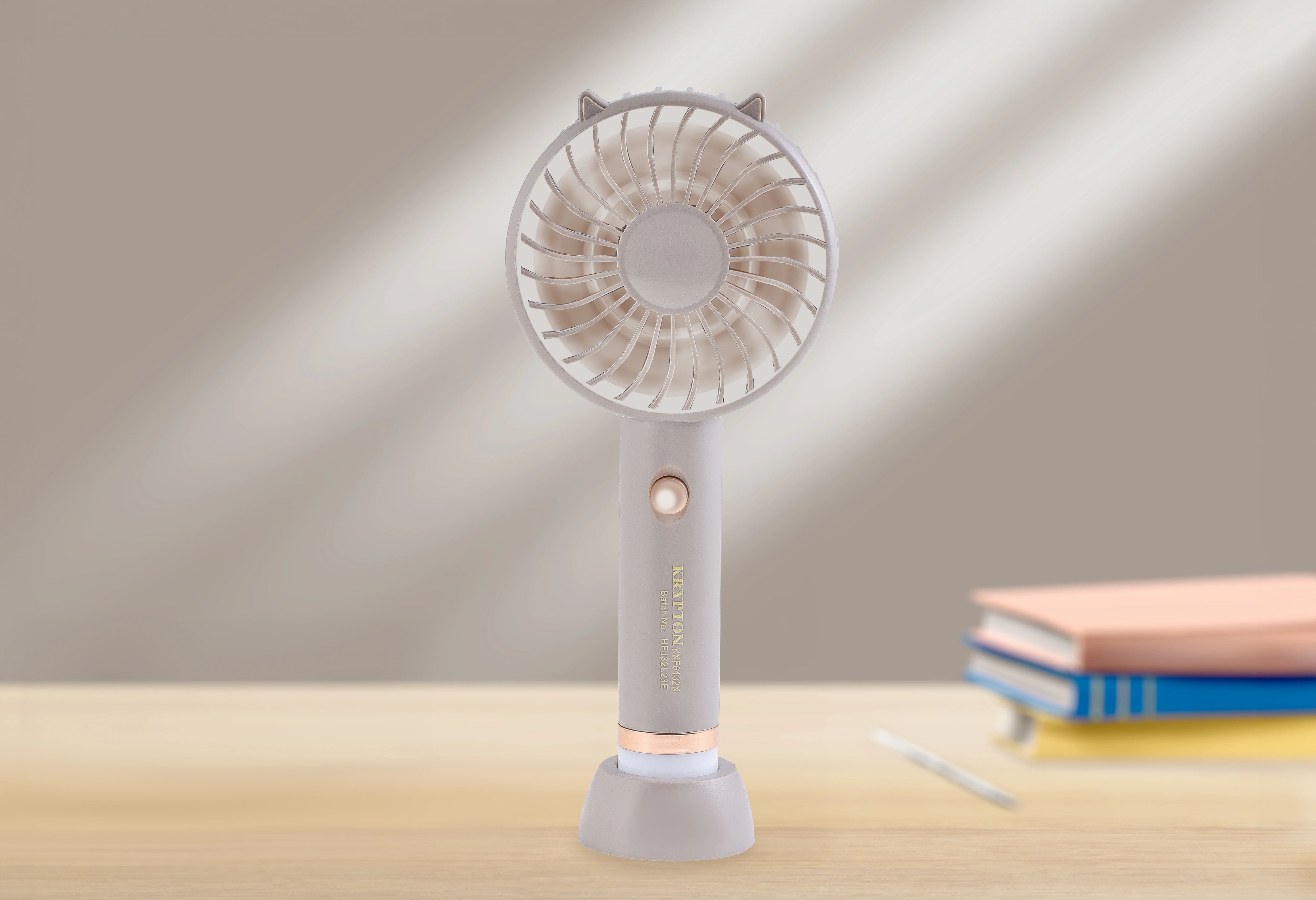 Krypton KNF6132 Mini Fan with LED Light| portable rechargeable design, strong airflow & long battery| compact handheld & bright illumination for travel or home| - Image 3