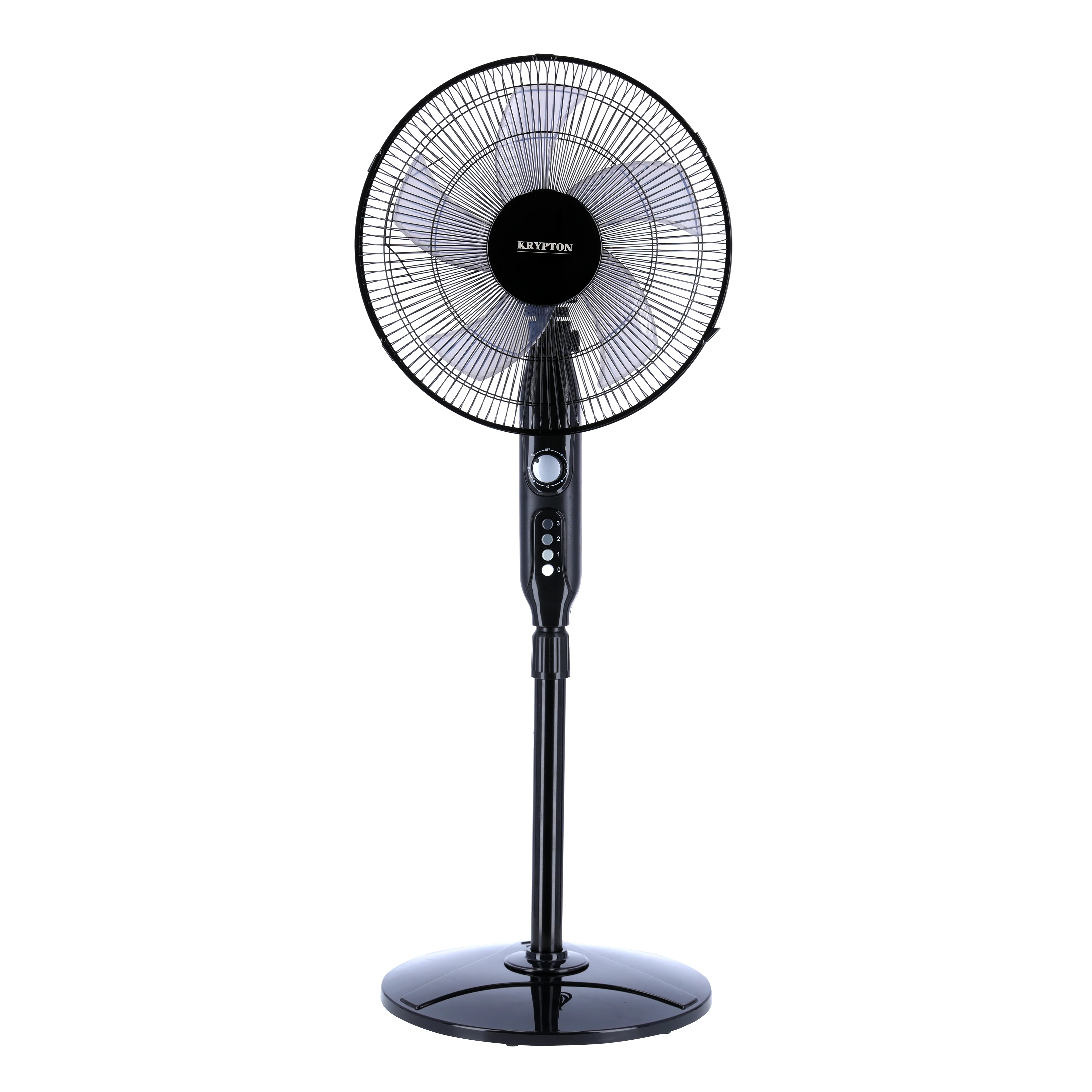 Krypton KNF6153 16 Inch Stand Fan with 70W powerful motor| oscillation function, 3 speed control, adjustable height| strong airflow for home & office cooling comfort|