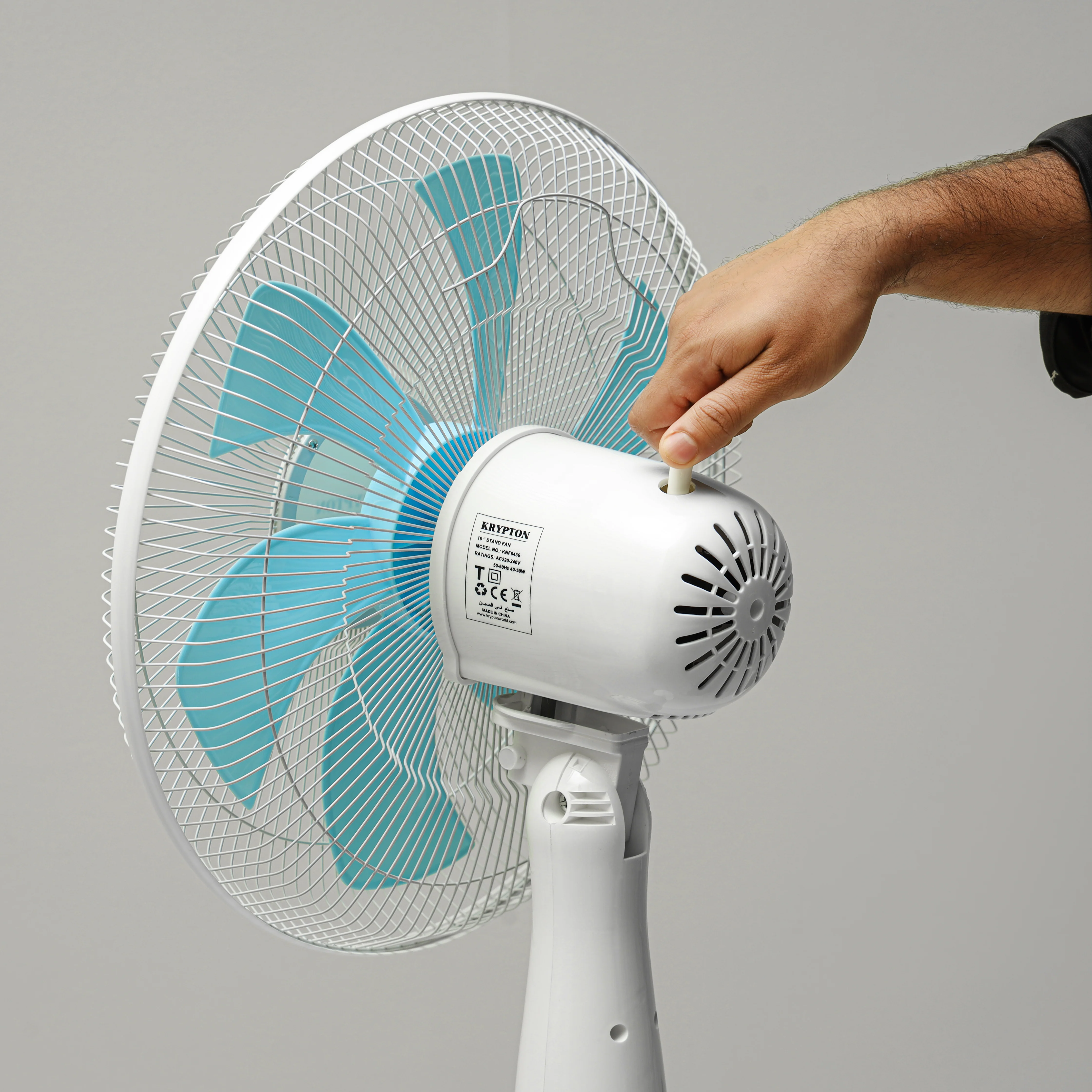 Krypton KNF6436 16 Inch Stand Fan with 6 Blade Design| 50W Motor with Wide Oscillation & Adjustable Tilt| 3 Speed Control & Stable Base for Home and Office Cooling| - Image 4