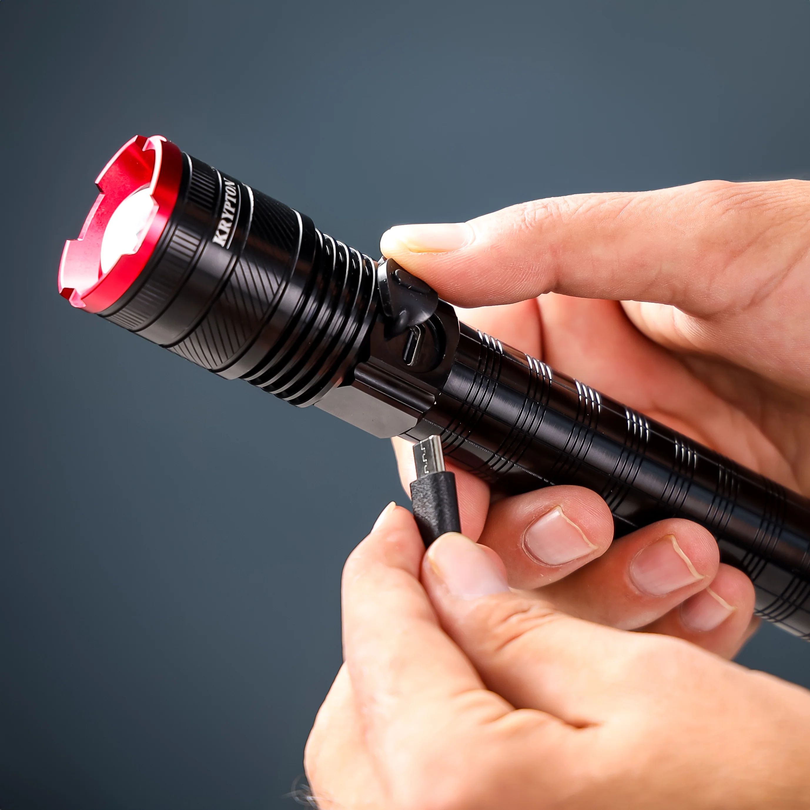 Krypton KNFL5141 Zoomable LED Flashlight| 2000 lumens brightness with 6000mAh lithium battery| Type-C rechargeable design, aluminum body, long-range illumination| - Image 5
