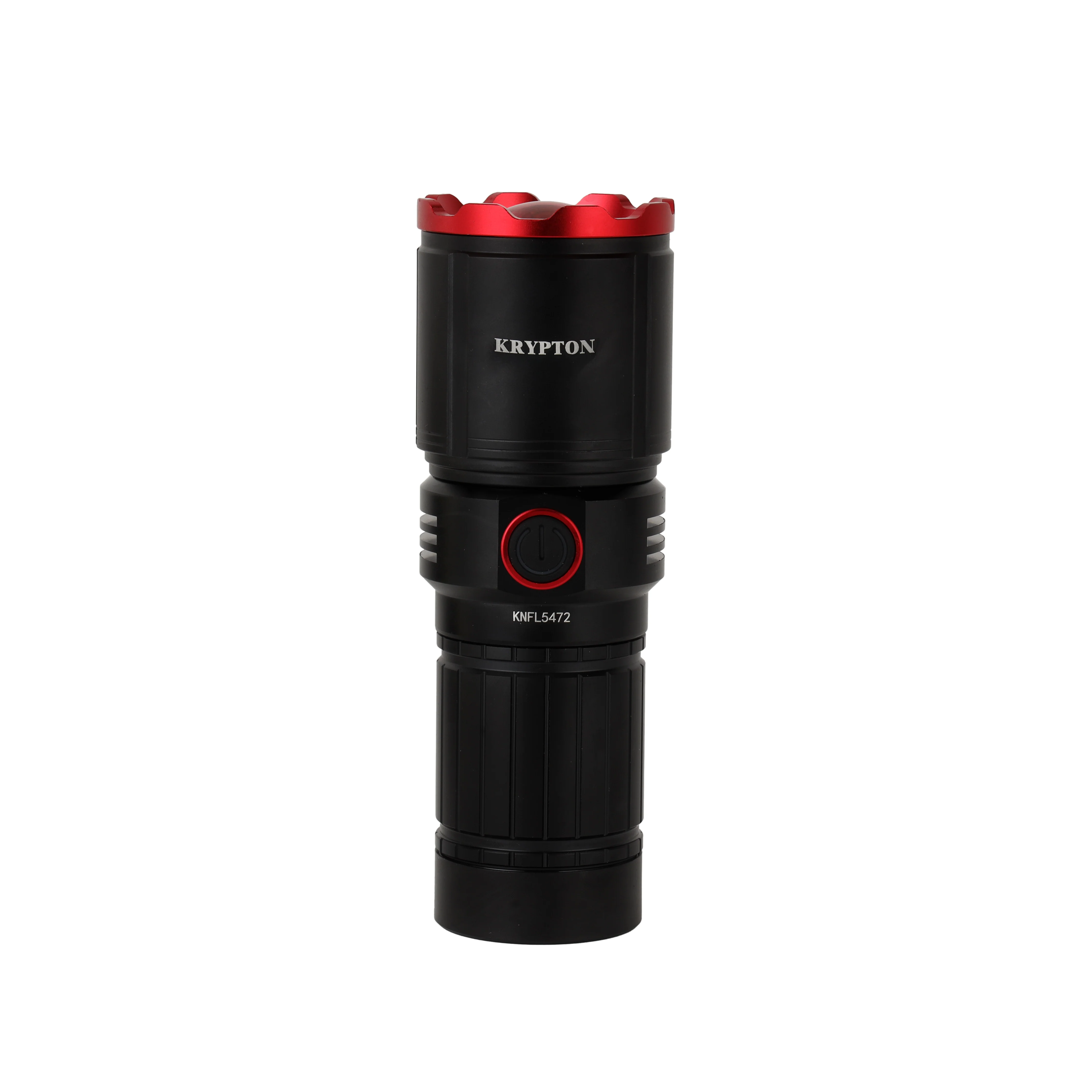 Krypton KNFL5472 Waterproof Zoomable LED Flashlight| 3000 Lumens brightness, rechargeable 10000mAh battery| power bank function, Type-C charging, & durable aluminum body|