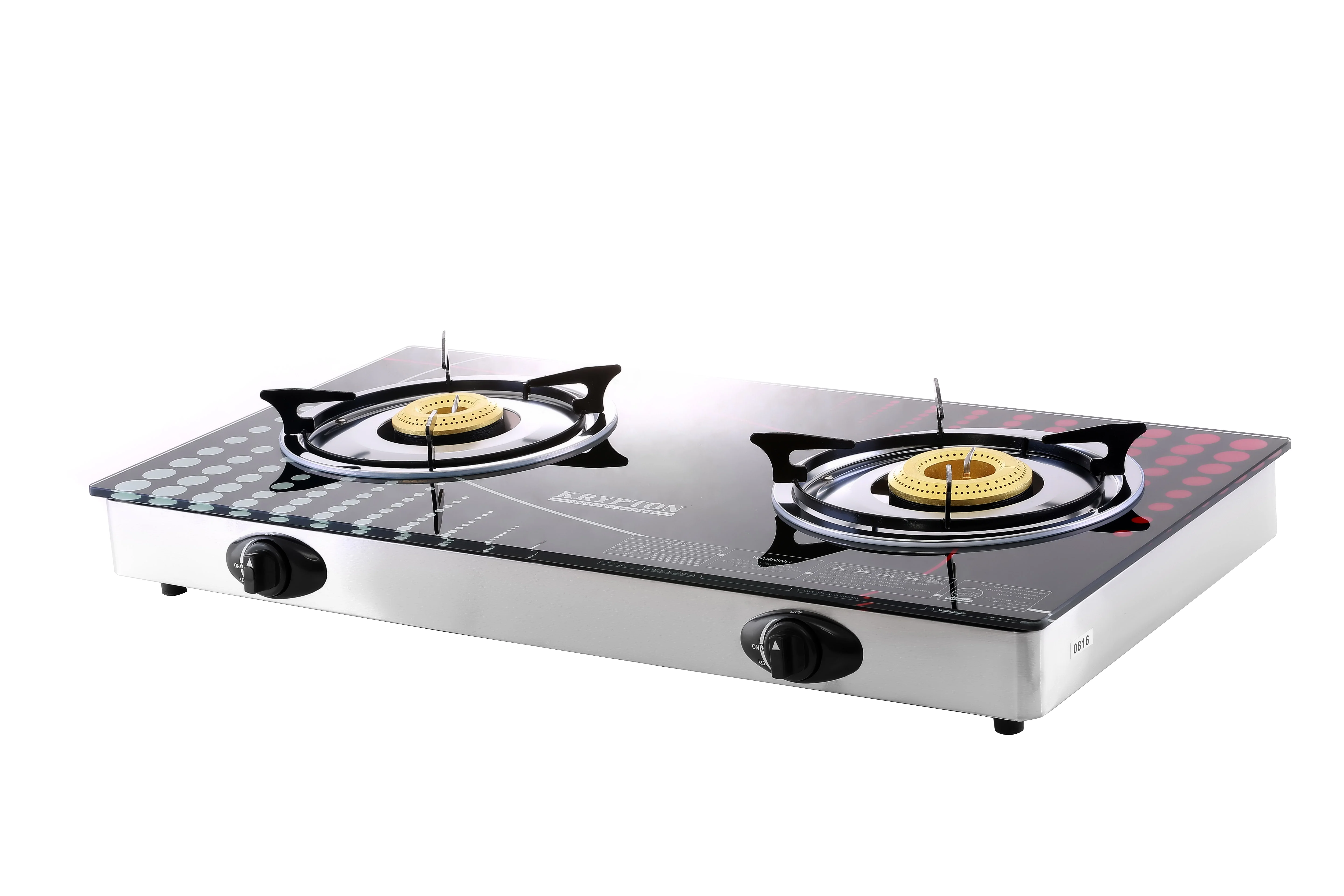 Krypton KNGC6014 Gas Cooker| 2 burners, auto ignition & tempered glass top| FFD safety, durable stainless-steel body for efficient, safe & convenient cooking needs| - Image 3
