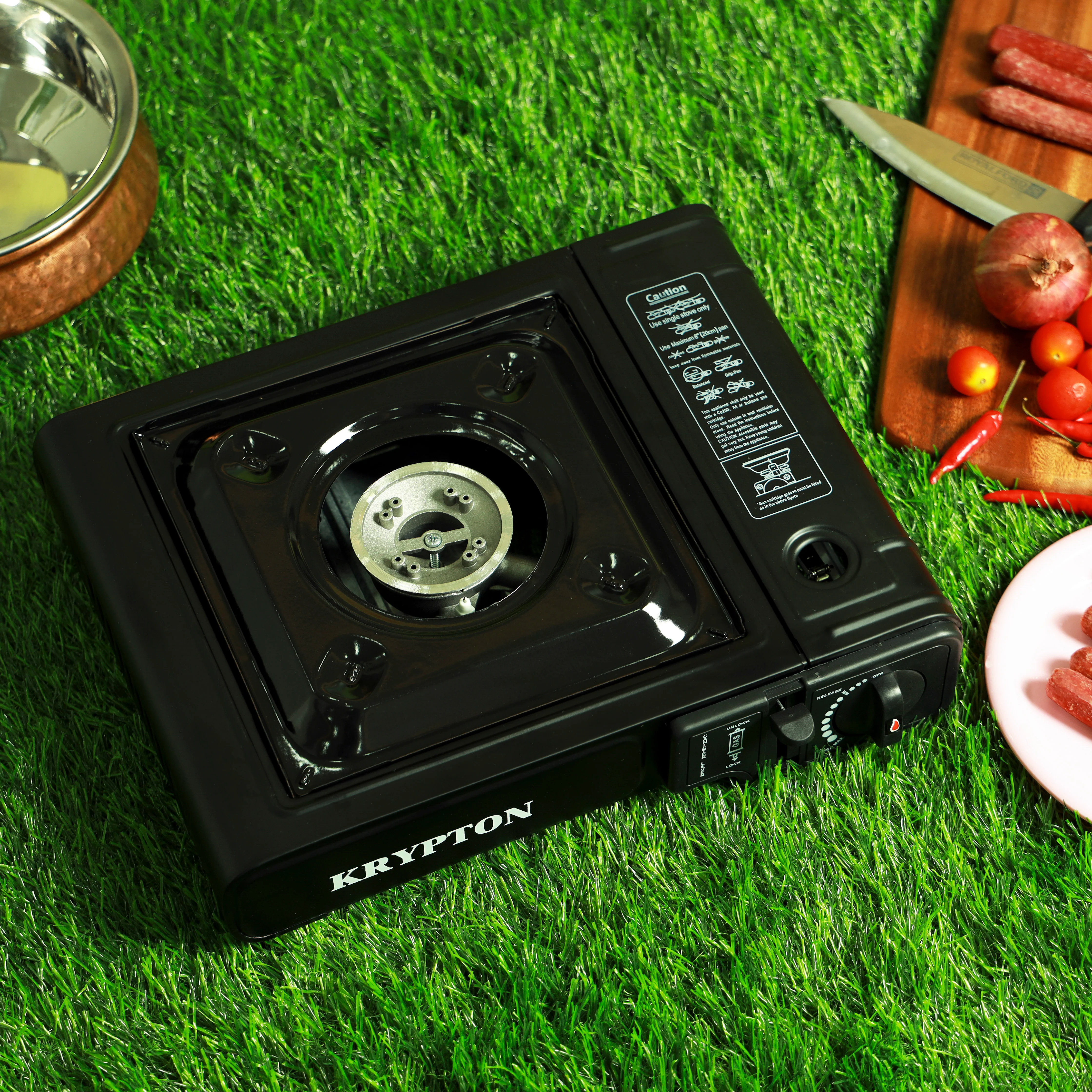 Krypton KNGC6338 Portable Gas Stove | electronic ignition with aluminum burner| double sealed valve, over-pressure safety protection & ideal for outdoor cooking use| - Image 2