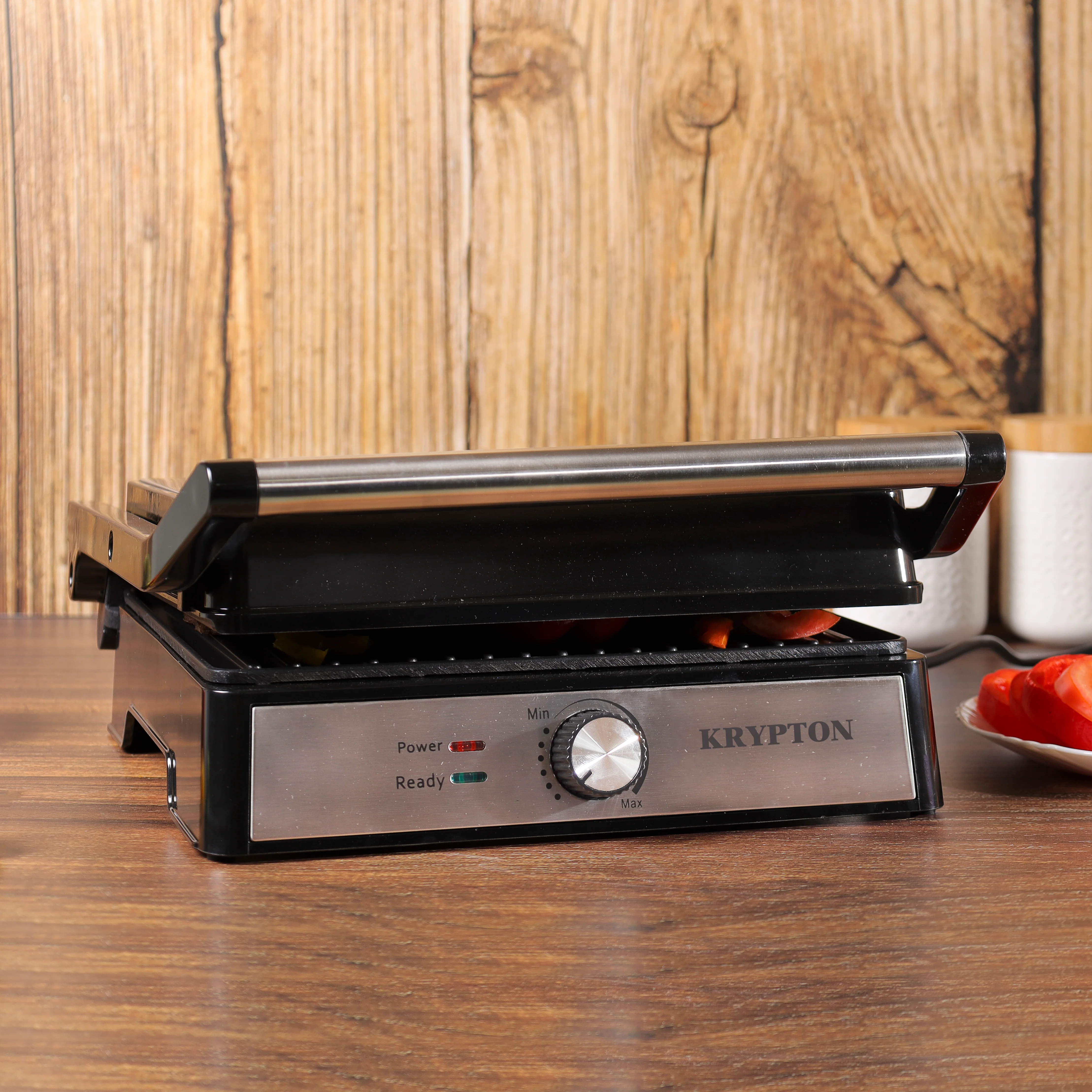 Krypton KNGM6359 4 Slice Grill Maker 2000W | 180° Open Design, Adjustable Temperature, Non-Stick Plates, Overheat Protection & Cool Touch Safe Handle for Easy Grilling - Image 3