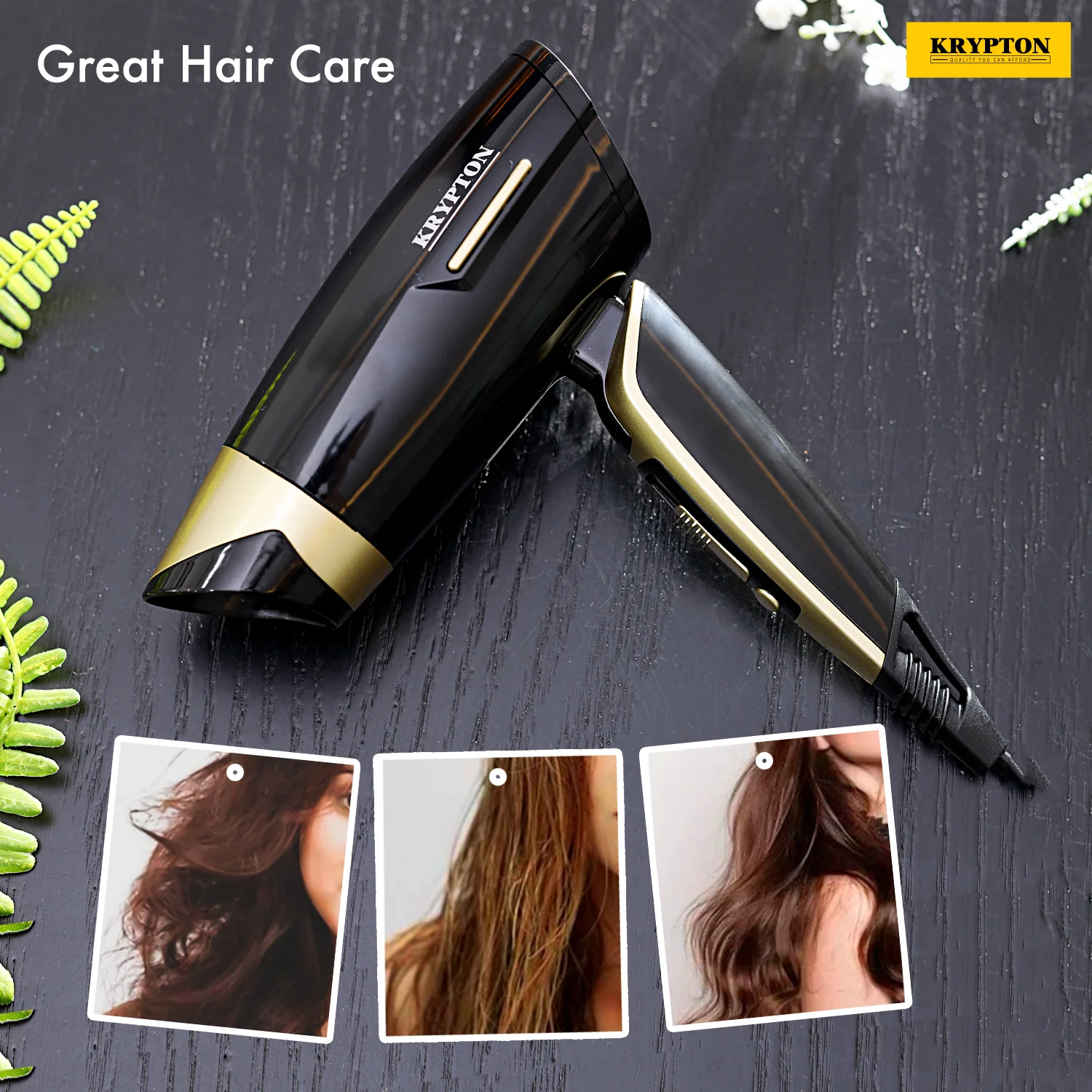 Krypton KNH6056 Travel Hair Dryer with Foldable Handle | 2 Heat Settings, Safety Cut-Off Protection, Compact 1200W Design for Convenient, Fast & Easy Hair Drying Anywhere - Image 4