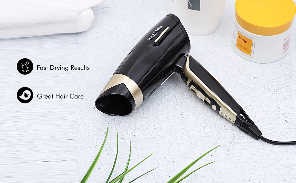 Krypton KNH6056 Travel Hair Dryer with Foldable Handle | 2 Heat Settings, Safety Cut-Off Protection, Compact 1200W Design for Convenient, Fast & Easy Hair Drying Anywhere - Image 5