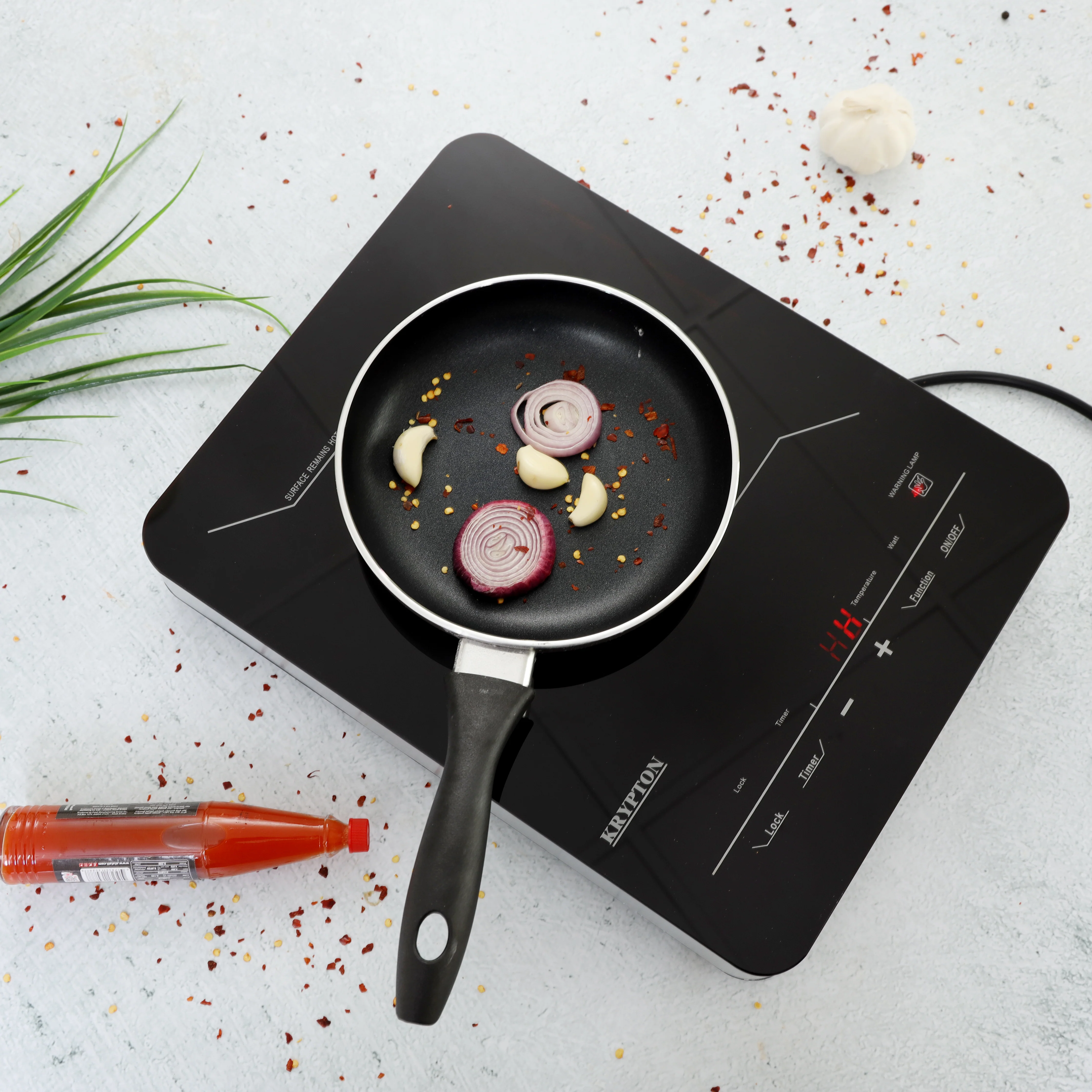 Krypton KNIC6150 Infrared Cooker 2000W | touch control digital panel & LED display| fast heating, 8 power levels, compact design, energy-efficient cooking performance - Image 5