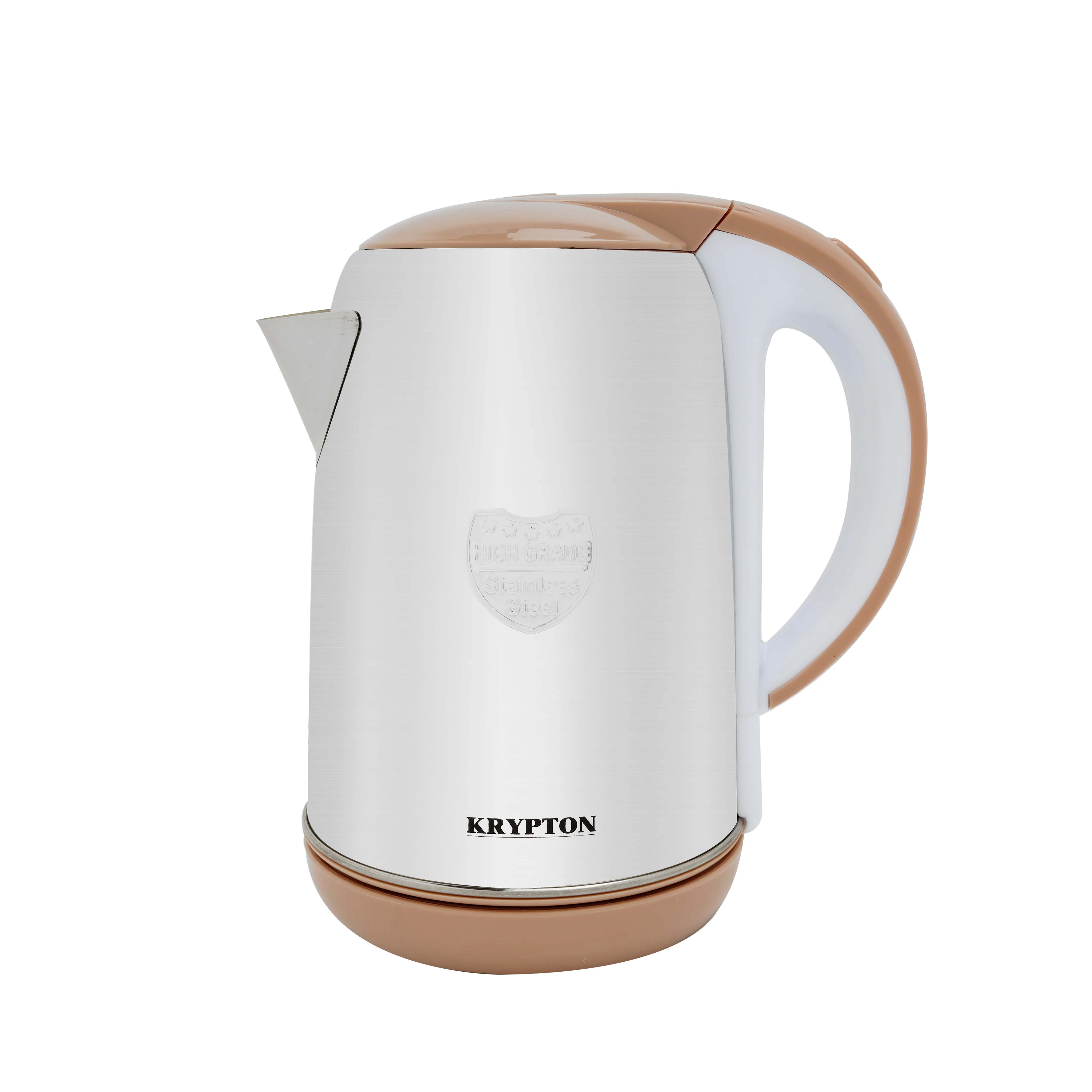 Krypton KNK6127 2.2L Stainless Steel Electric Kettle| featuring 1600W power, auto shut-off & boil-dry protection| Durable, 360° Rotational Base & Easy Pour Spout|