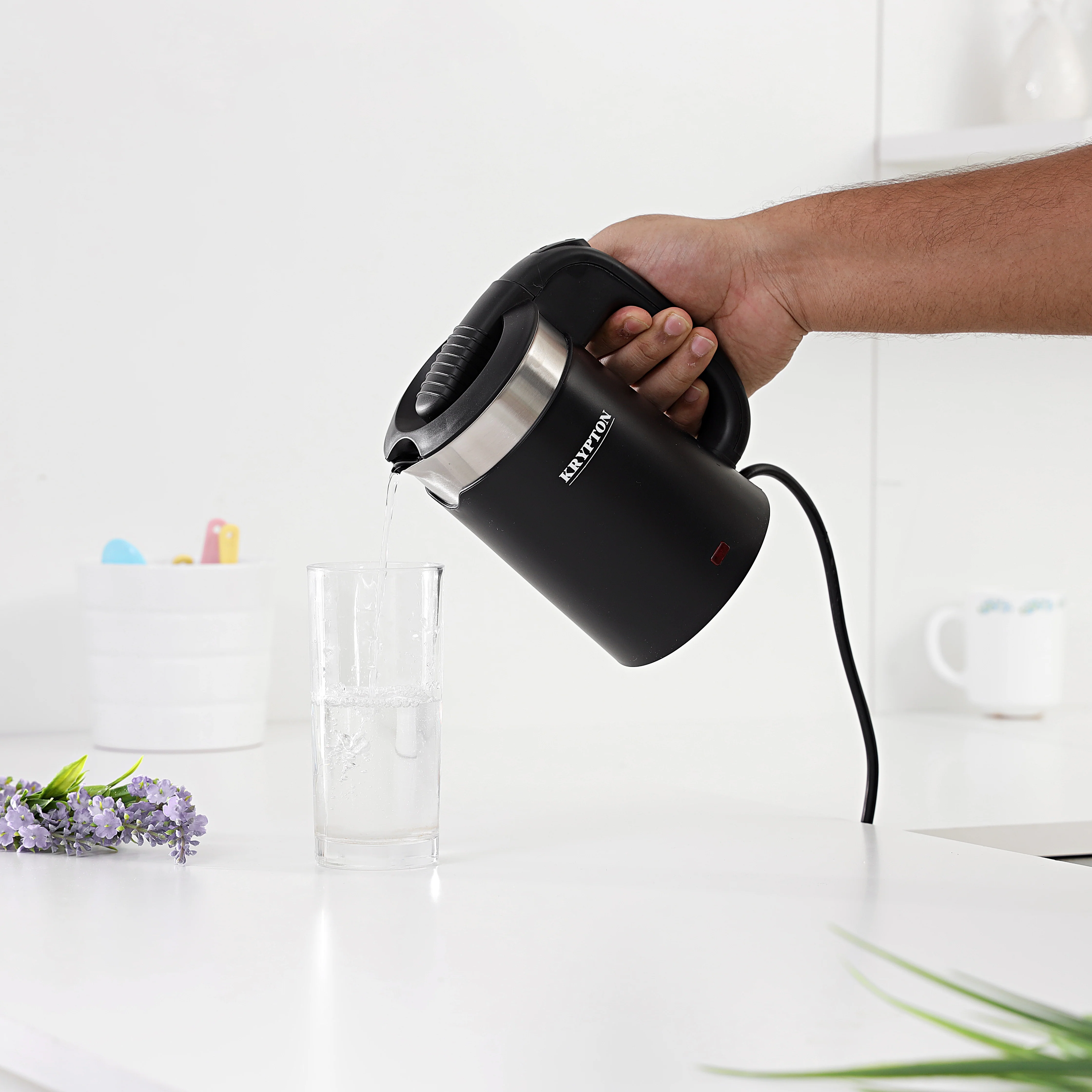 Krypton KNK6152 Travel Kettle 0.5L | double layer stainless steel construction, fast heating performance, auto shut off & boil dry protection, ideal for office & home use - Image 2