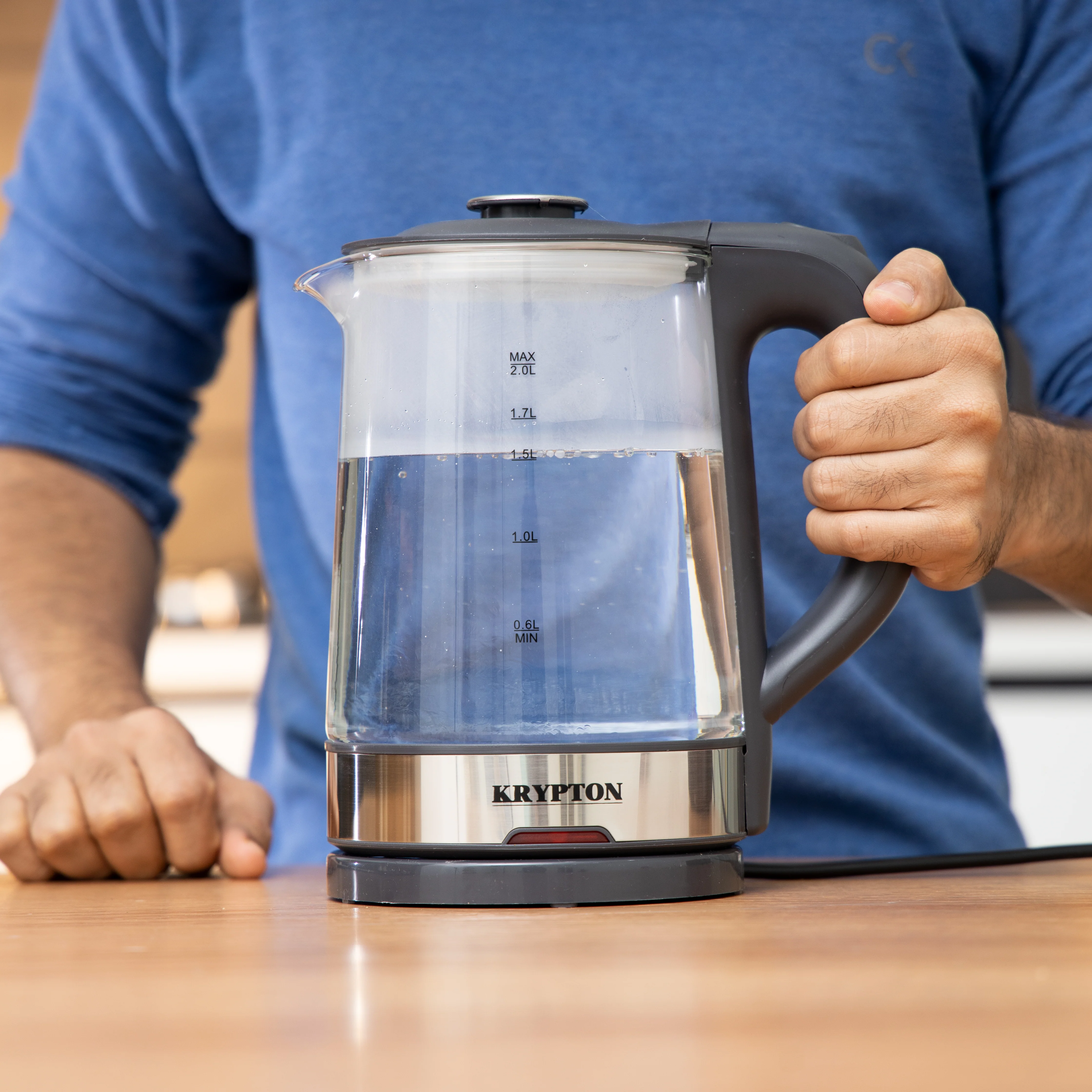 Krypton KNK6221 Electric Glass Kettle 2L| 1500W cordless design with borosilicate glass body and auto cut-off| boil dry protection & 360° base for fast boiling| - Image 4