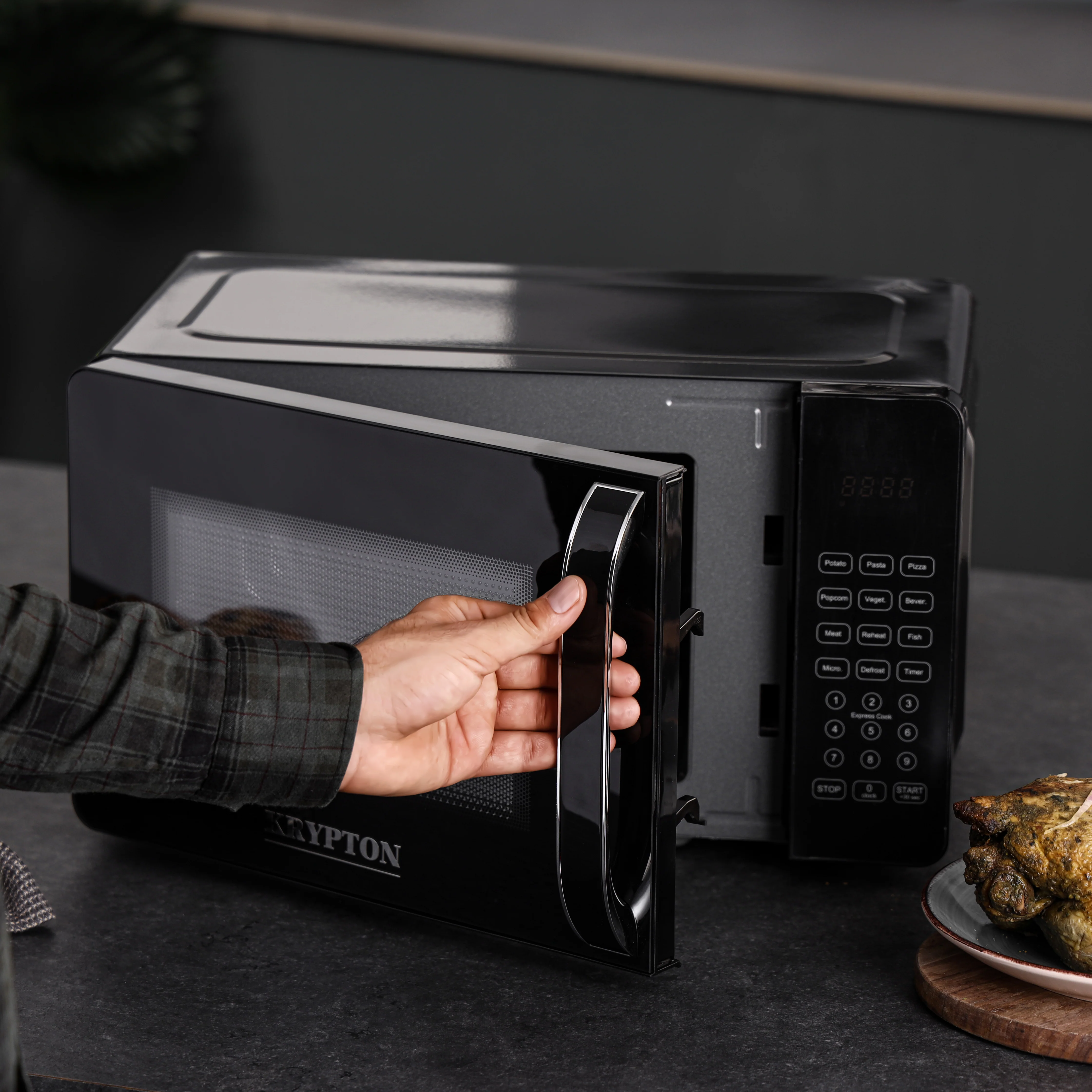 Krypton KNMO6216W Digital Microwave Oven | 20L capacity and 700W power offers 8 auto cooking menus | LED display, child lock safety, timer control, and easy cooking - Image 5