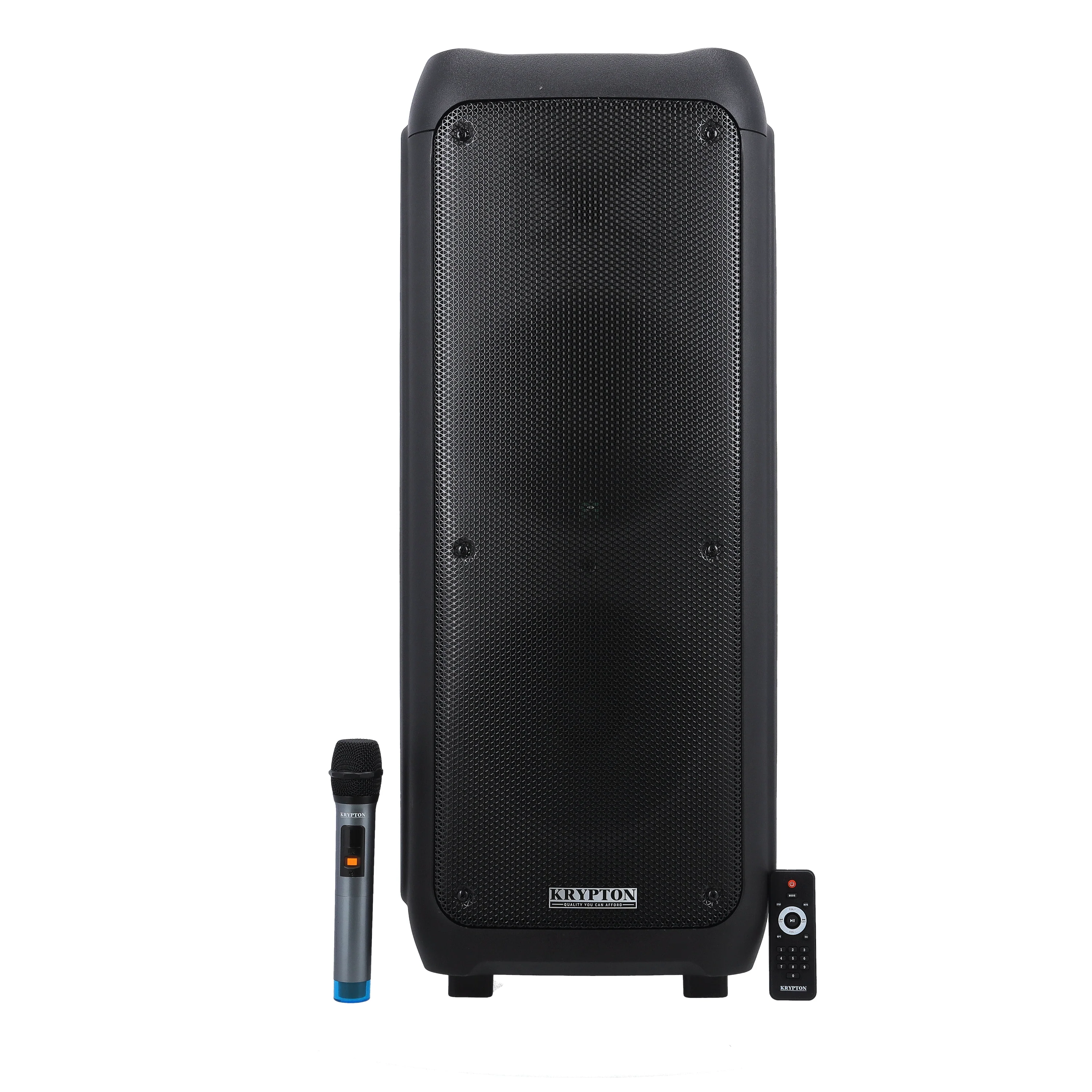 Krypton KNMS5193 Rechargeable Professional Speaker with wireless mic| Bluetooth connectivity, powerful sound output, LED lighting effects & multiple playback options