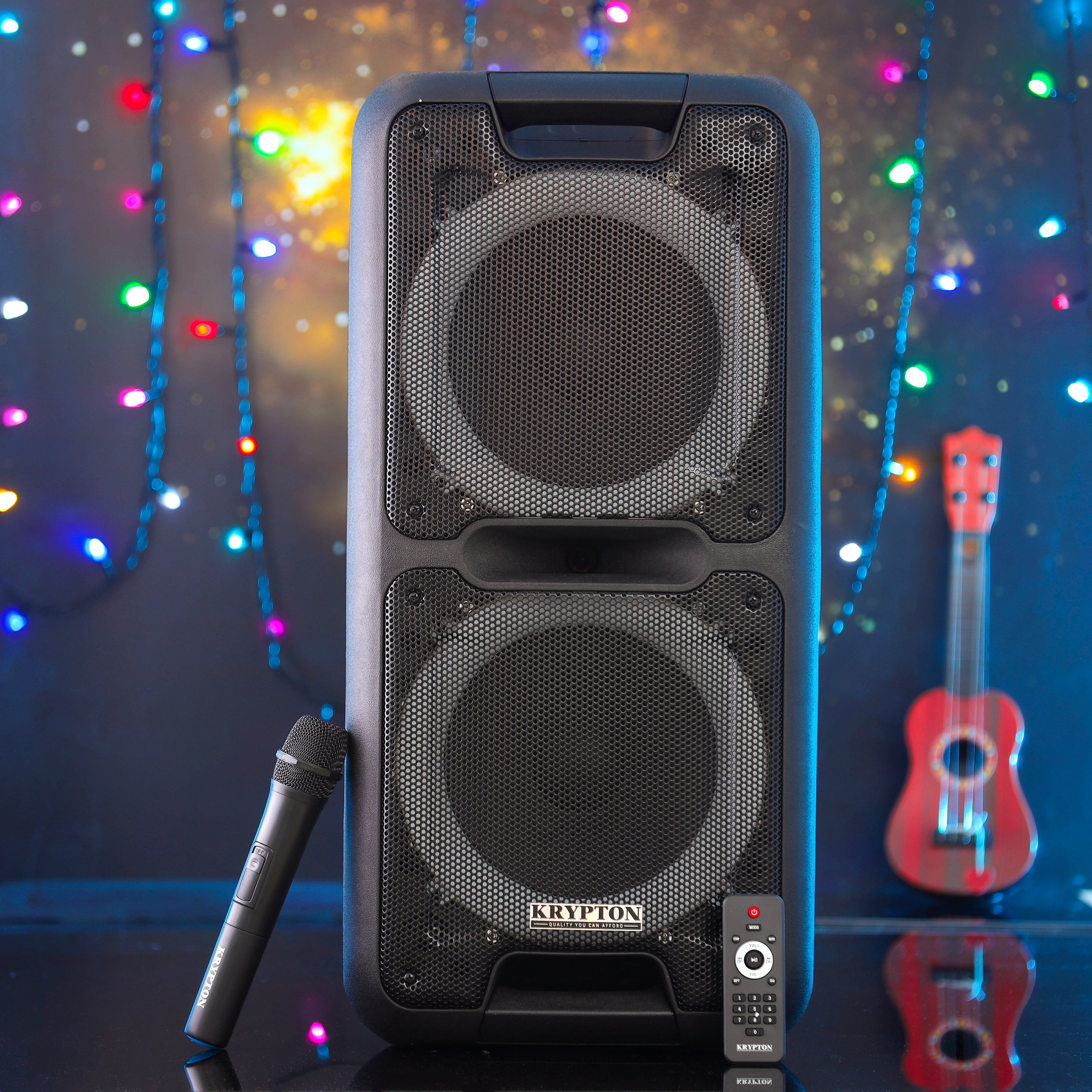 Krypton KNMS5201 Portable Rechargeable Professional Speaker with Wireless Mic| Bluetooth delivers powerful sound, TWS support, USB playback, & long-lasting battery - Image 2
