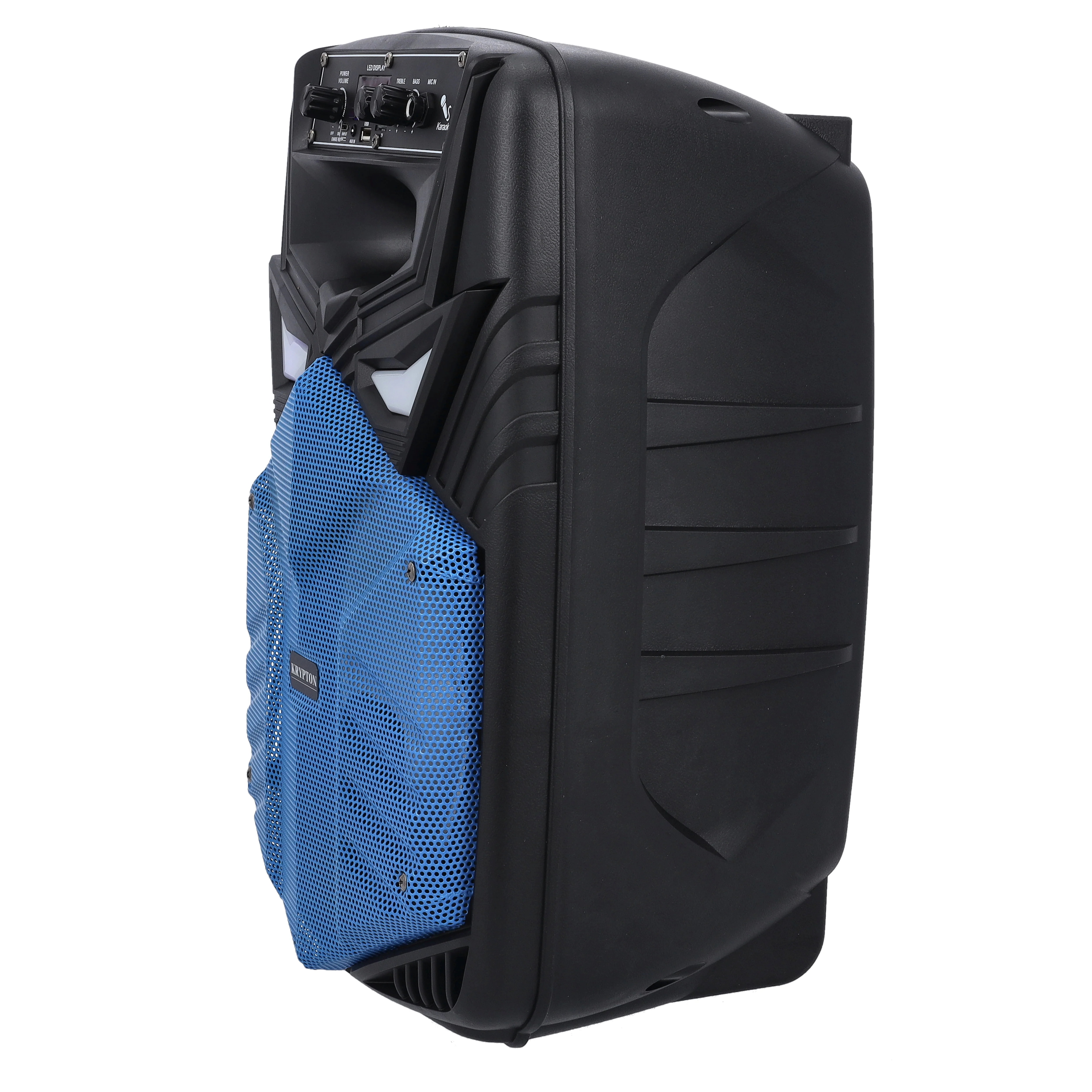 Krypton KNMS5395 Rechargeable Portable Speaker with wireless microphone, Bluetooth connectivity, RGB lighting effects, FM radio & USB support for powerful audio anywhere - Image 2