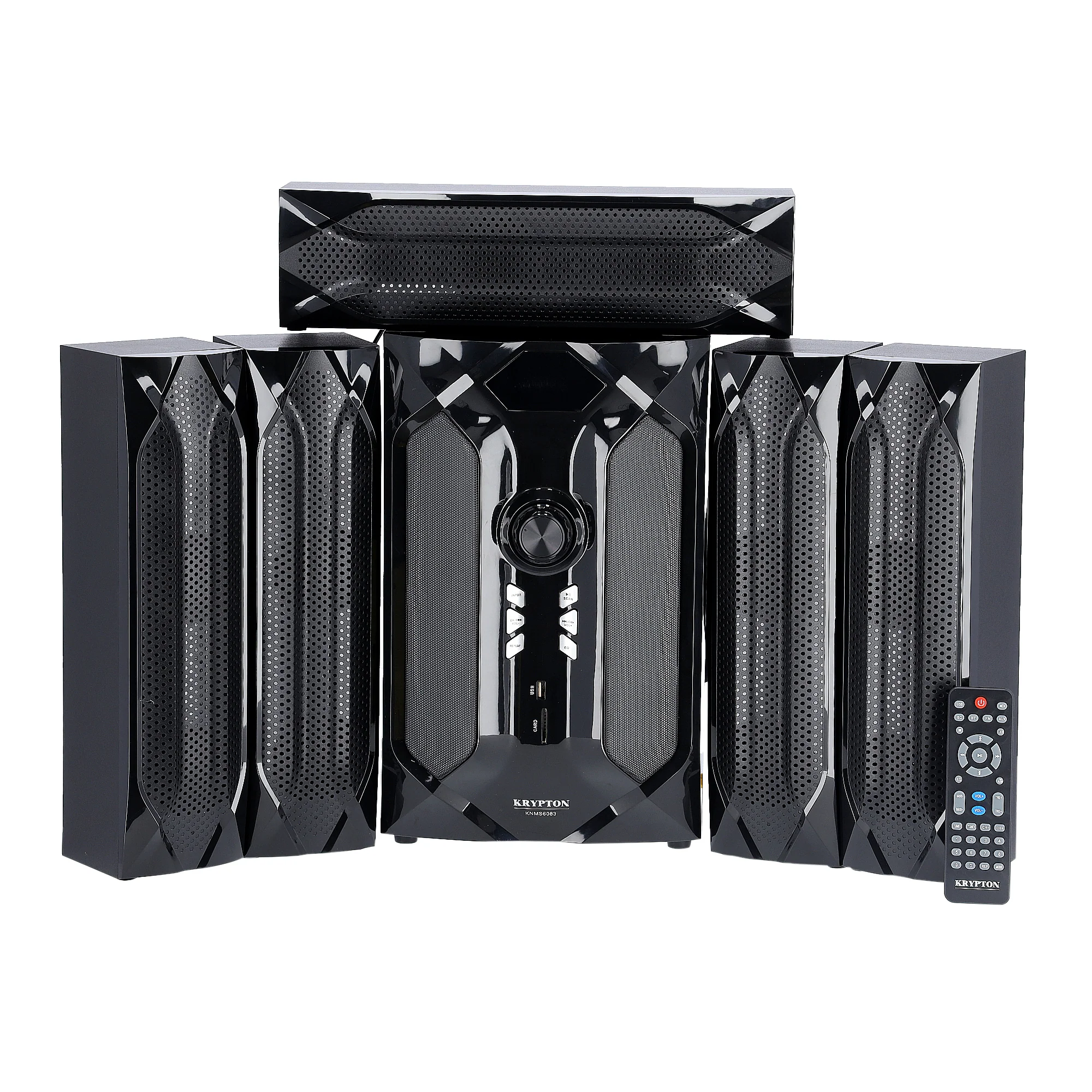 Krypton KNMS6083 5.1 Channel Multimedia Speaker | delivers powerful surround sound with Bluetooth streaming| FM radio, USB playback, LED display, and remote control