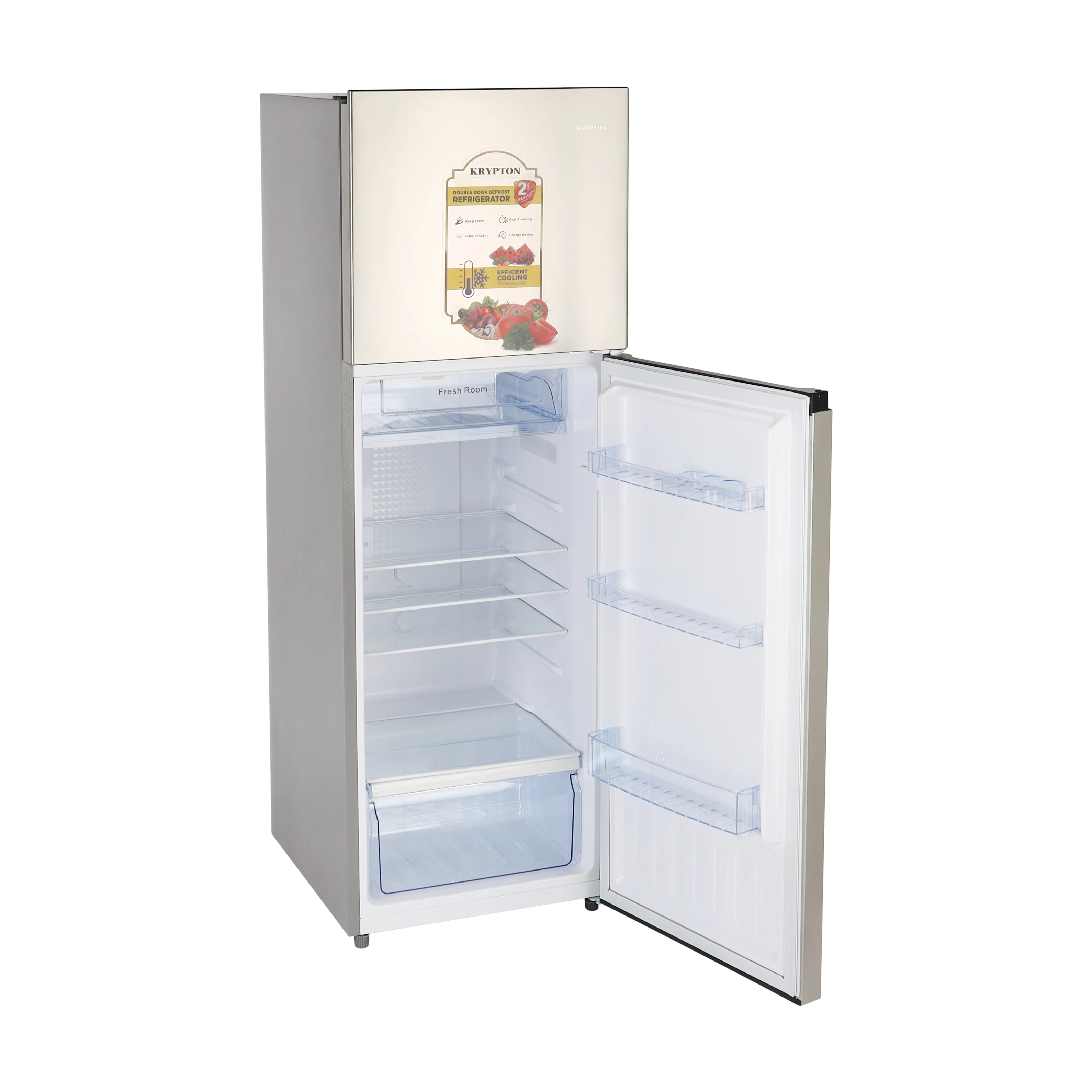 Krypton KNRF320 No Frost Double Door Refrigerator | energy-efficient cooling with quick chill performance, spacious storage, low noise operation, and reliable freshness - Image 3