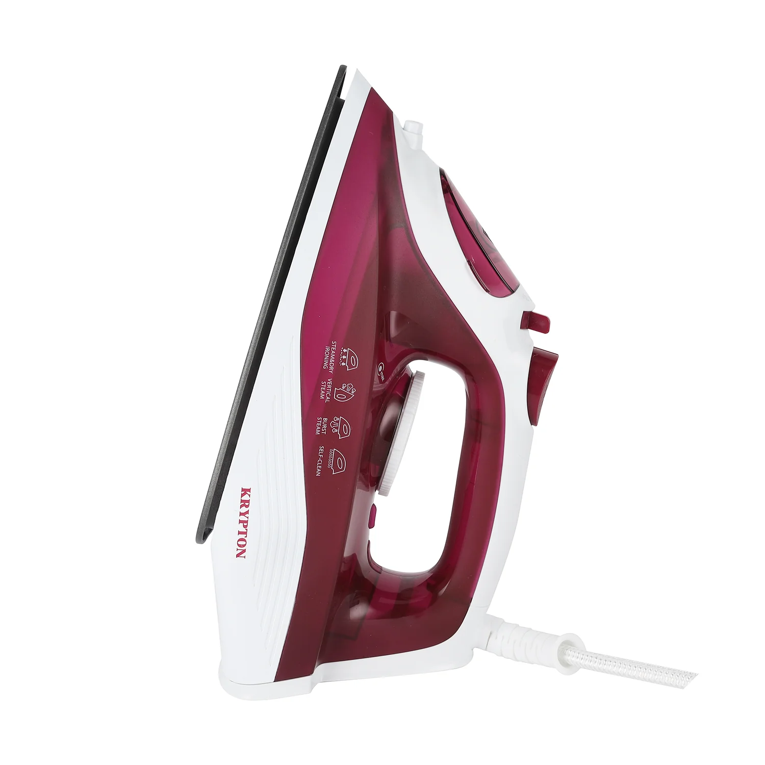 Krypton KNSI6015 Steam Iron 1700W | powerful performance with a non-stick soleplate | steam & dry ironing options, adjustable steam control, & self-clean function - Image 2