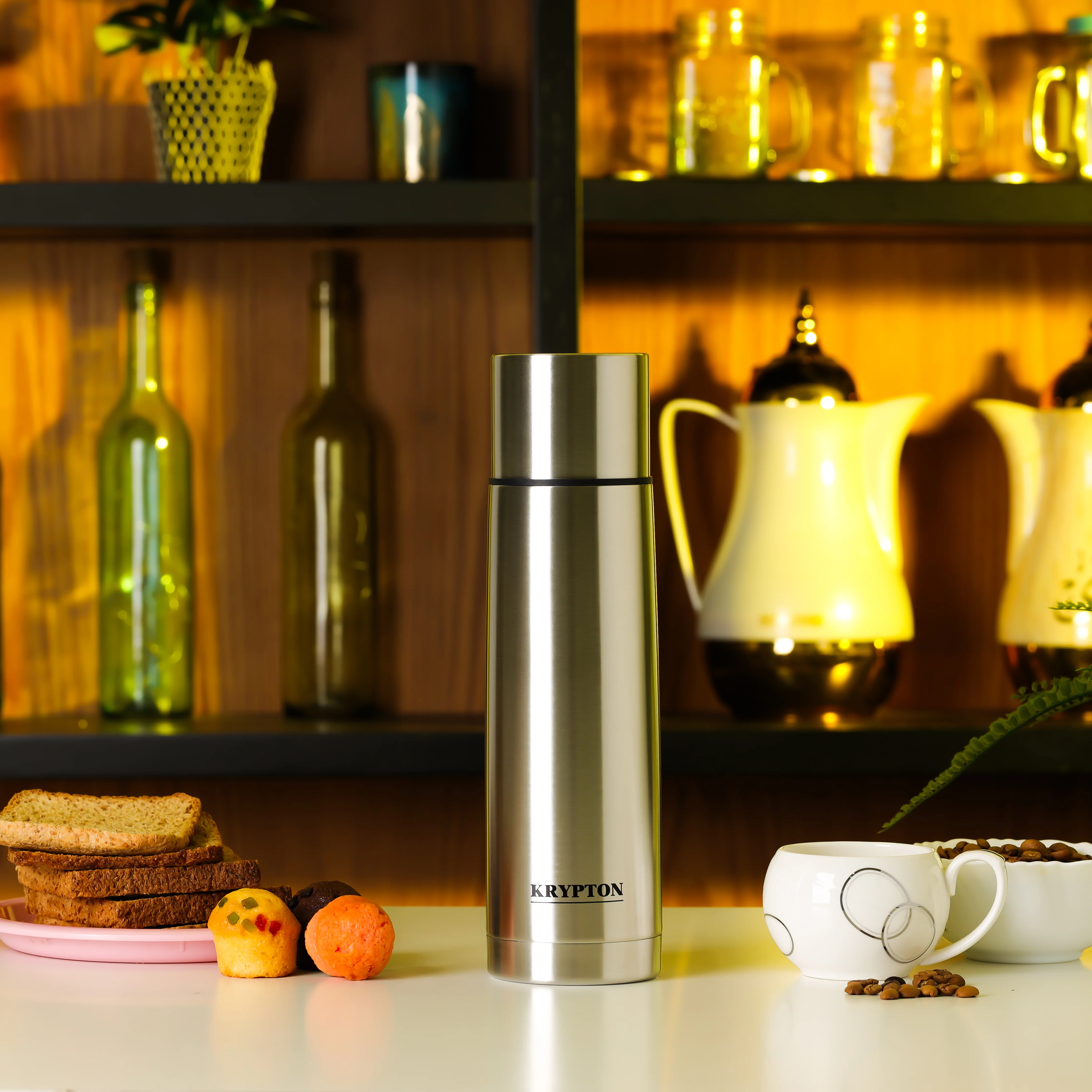Krypton KNVF6287 1L stainless steel vacuum flask| durable 18/8 body, copper coating & keeps drinks hot for 18 hours & cold for 24 hours| leak-proof lid, BPA-free | - Image 3