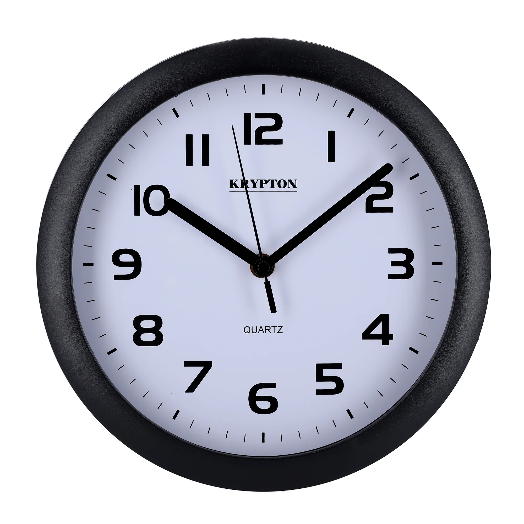 Krypton KNWC6119 Wall Clock with precise quartz step movement | durable ABS glass lens, and clear easy-to-read numerals| AA battery operated design, for home & office use