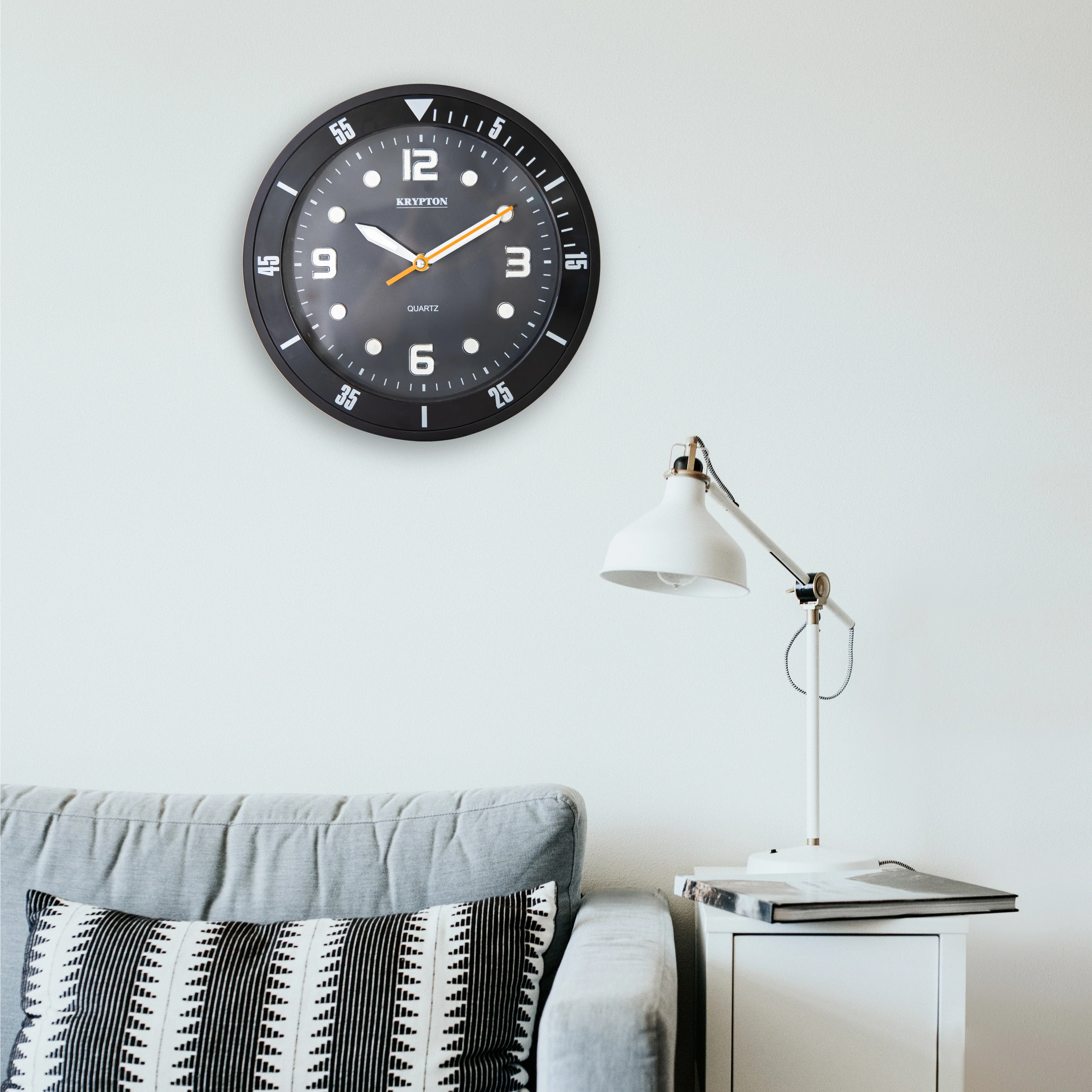Krypton KNWC6120 Wall Clock | luminous numbers with precise step movement| accurate, silent timekeeping. Battery-operated design and ideal for home, office use| - Image 4
