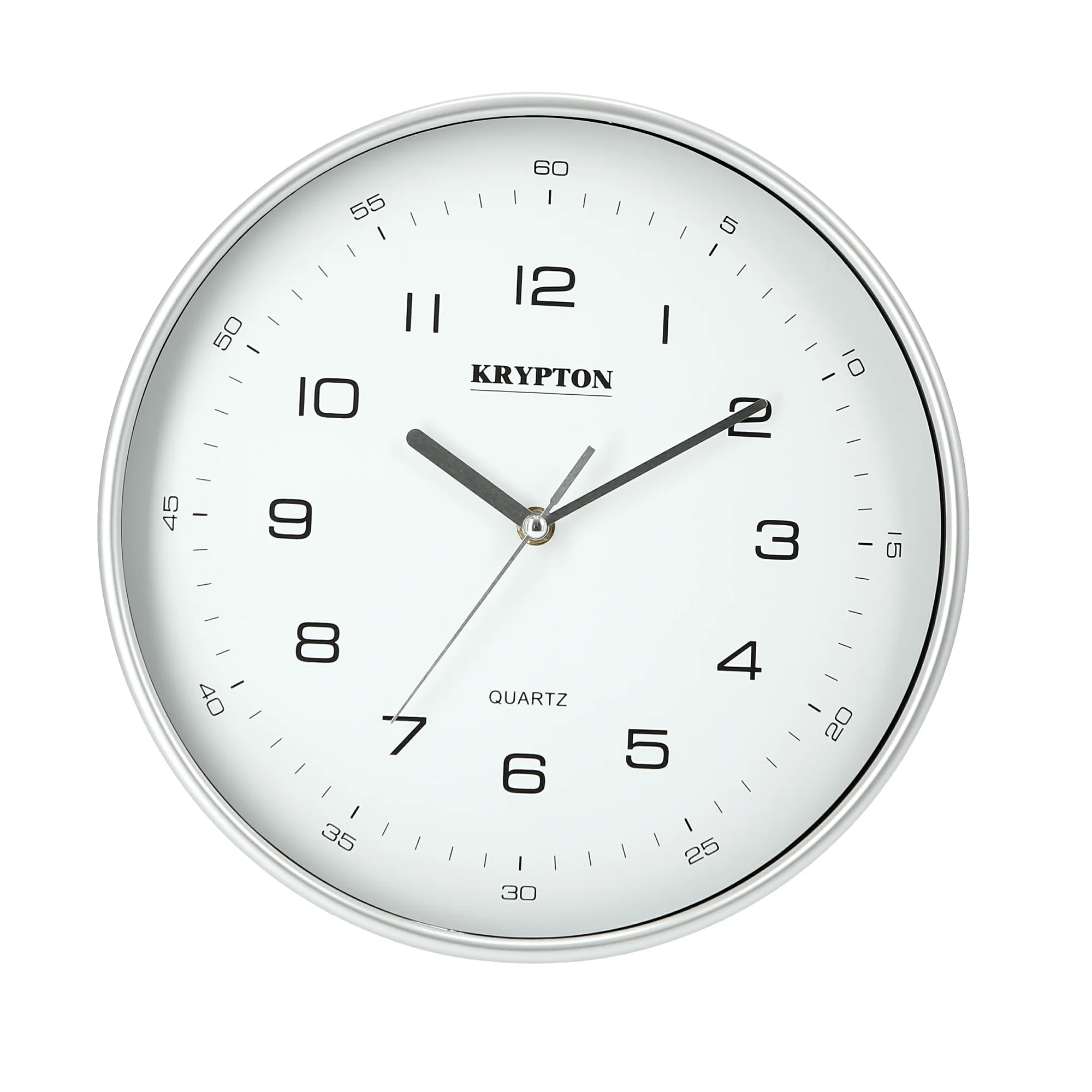 Krypton KNWC6122 Wall Clock| quartz movement with durable plastic case & clear glass lens| AA battery operation & accurate timekeeping any space home or office|