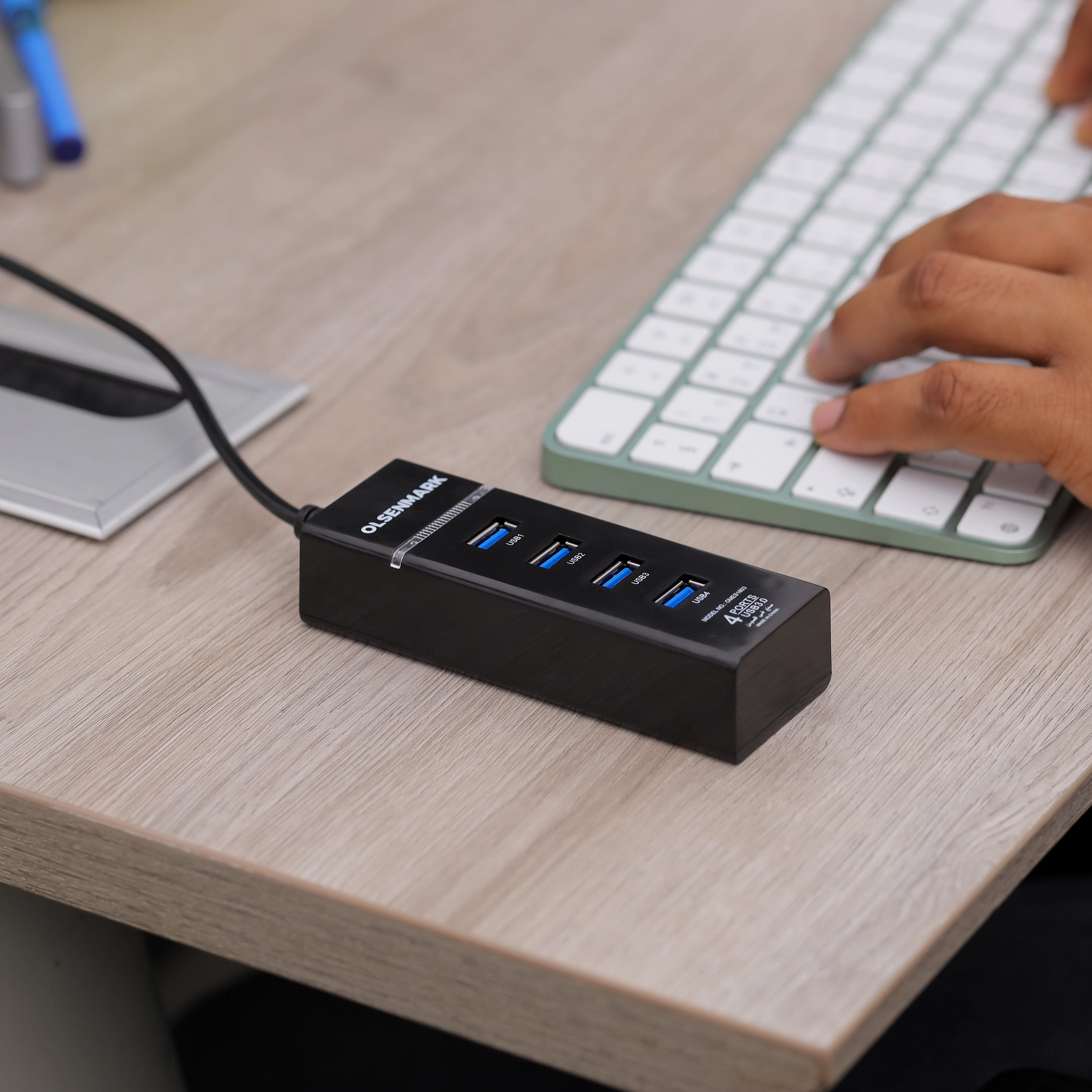 Olsenmark 4 Port USB 3.0 Hub OMES1803 | SuperSpeed 5Gbps USB splitter with 4 high-speed ports| LED indicator, DC 5V power support, compatible with PC, laptop, Mac & Linux - Image 3
