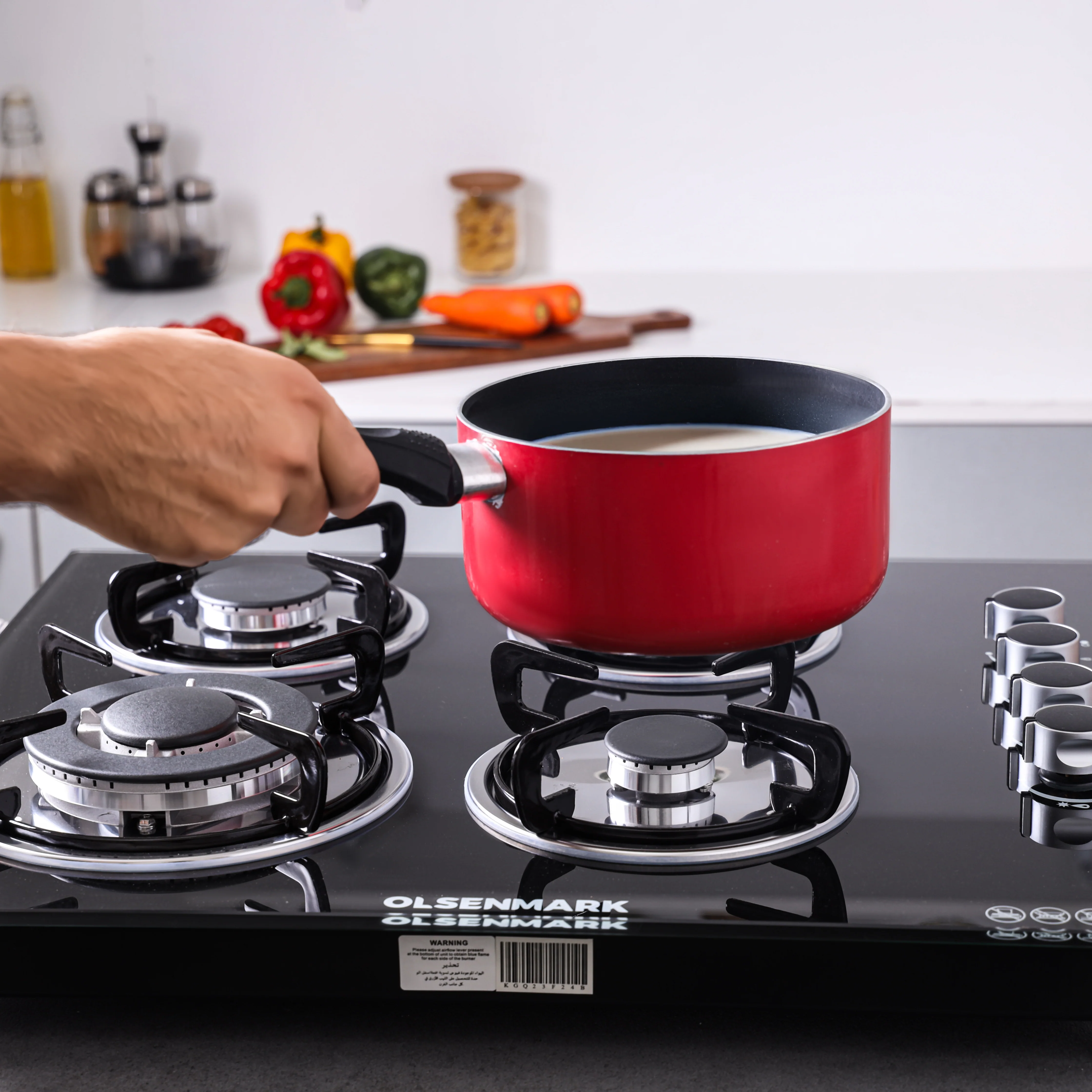 Olsenmark OMCH1823 2 in 1 Built-in Gas Hob| 8mm tempered glass, auto ignition system and low gas consumption| efficient 7.4kW heat output for daily cooking needs| - Image 5