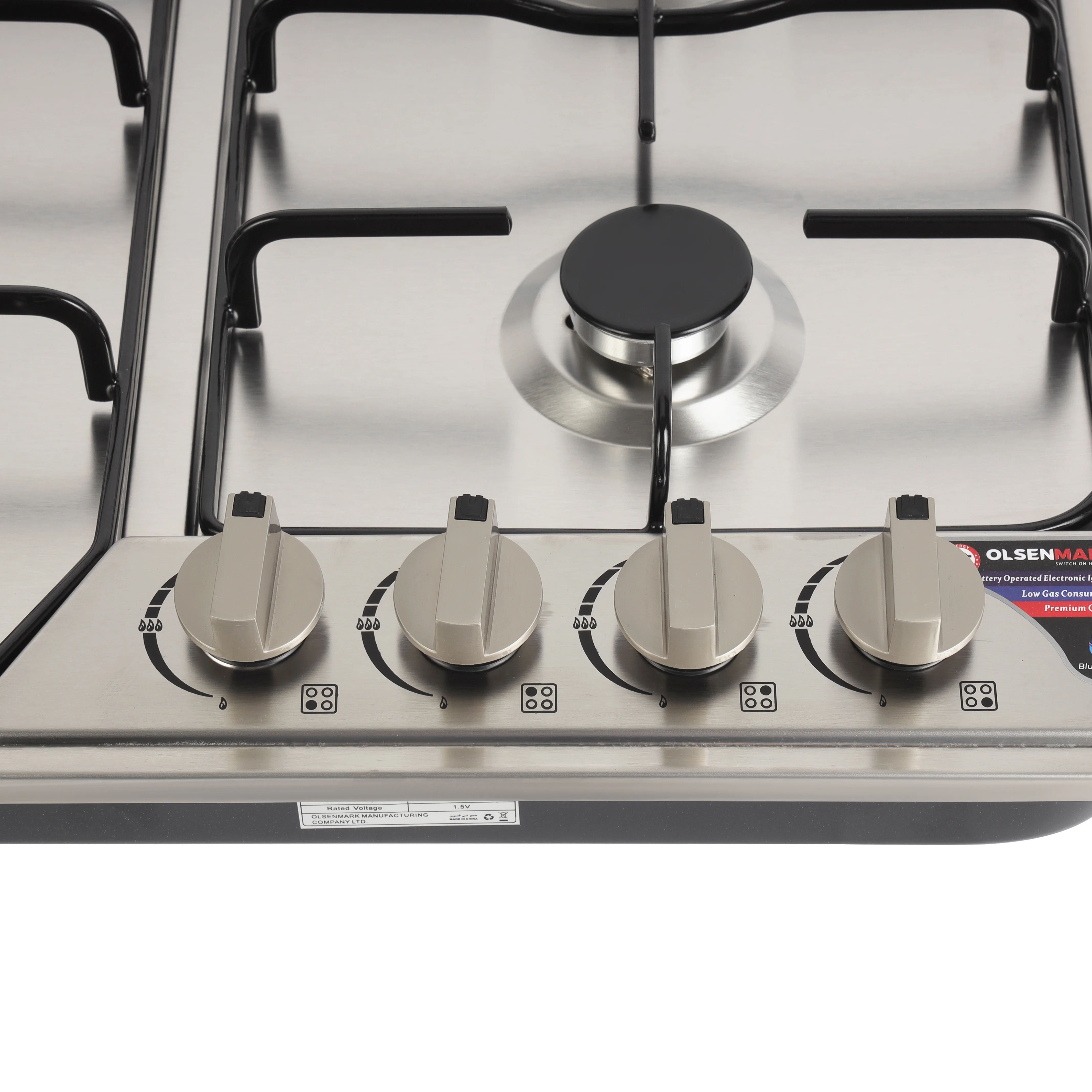 Olsenmark OMCH1824 2 in 1 Built-in Gas Hob| stainless steel panel with battery operated auto ignition| low gas consumption and efficient 7.4kW cooking performance| - Image 4