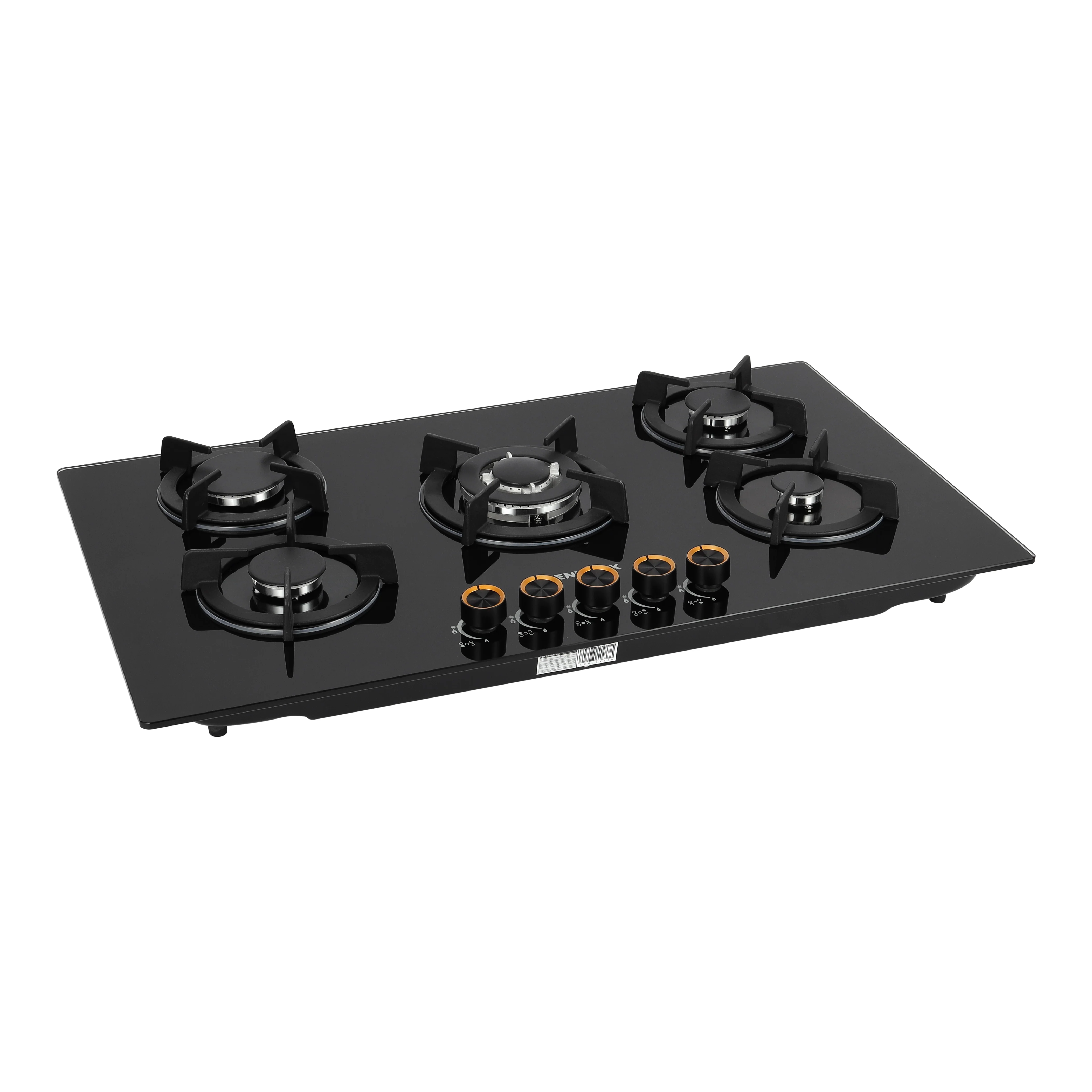 Olsenmark OMCH7079 5 Burner Gas Hob | tempered glass top, auto ignition and low gas consumption| efficient burners and powerful performance for modern kitchens|