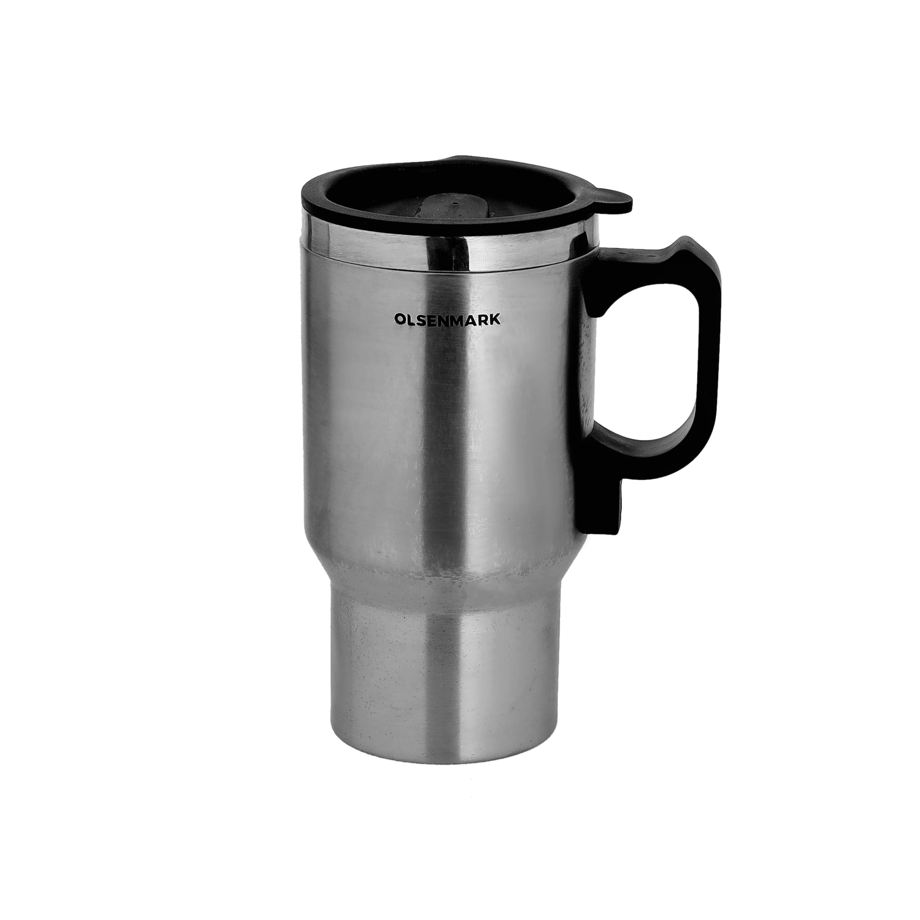 Olsenmark OMCK2482 Car Electric Travel Mug 0.5L| 12V heating, stainless steel body & vacuum insulation| spill-proof lid, anti-slip grip, ideal for hot drinks on the go|