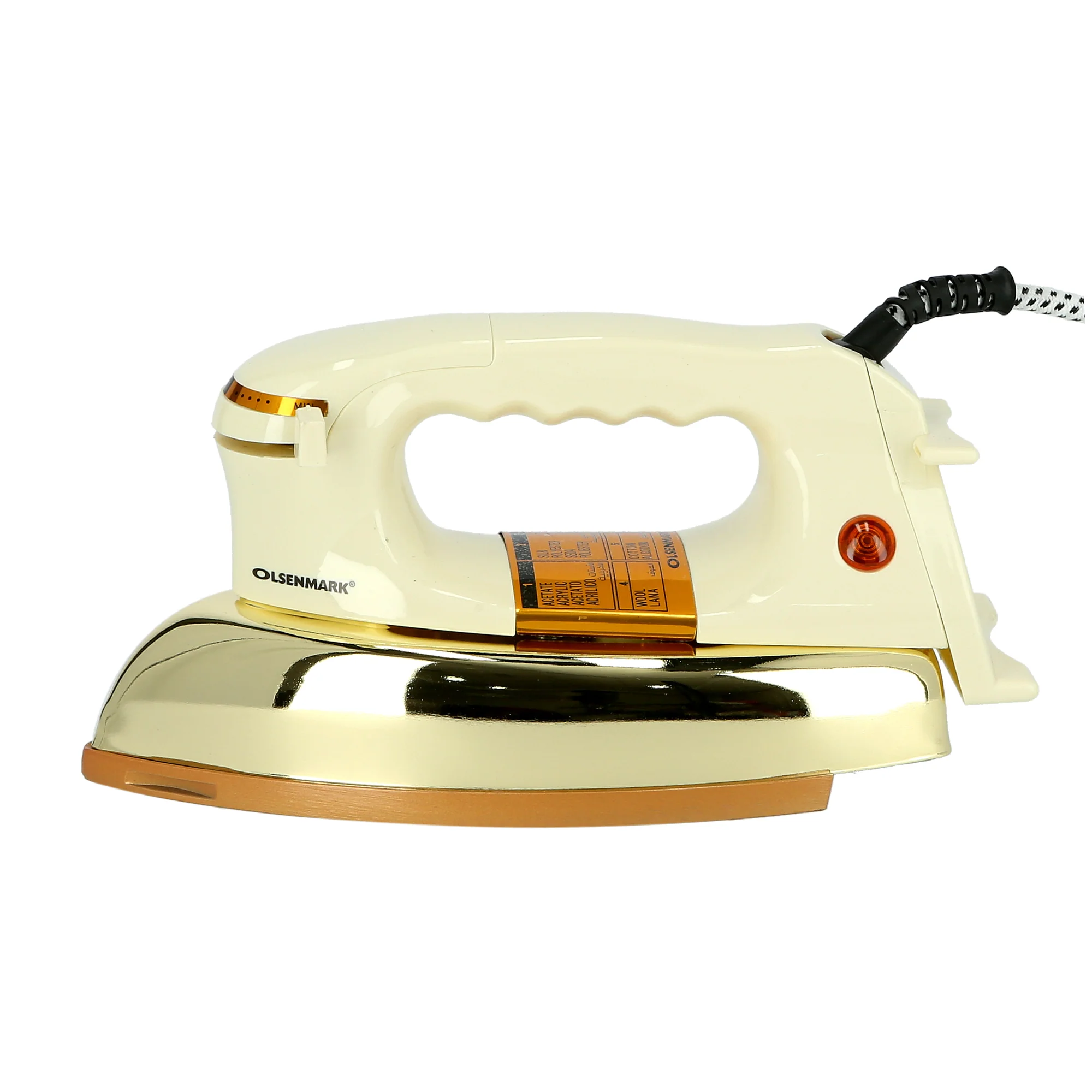 Olsenmark OMDI1501 Dry Iron 1200W | 60 microns ceramic non-stick golden soleplate with temperature dial | pilot lamp and overheating protection & auto cut-off | - Image 5