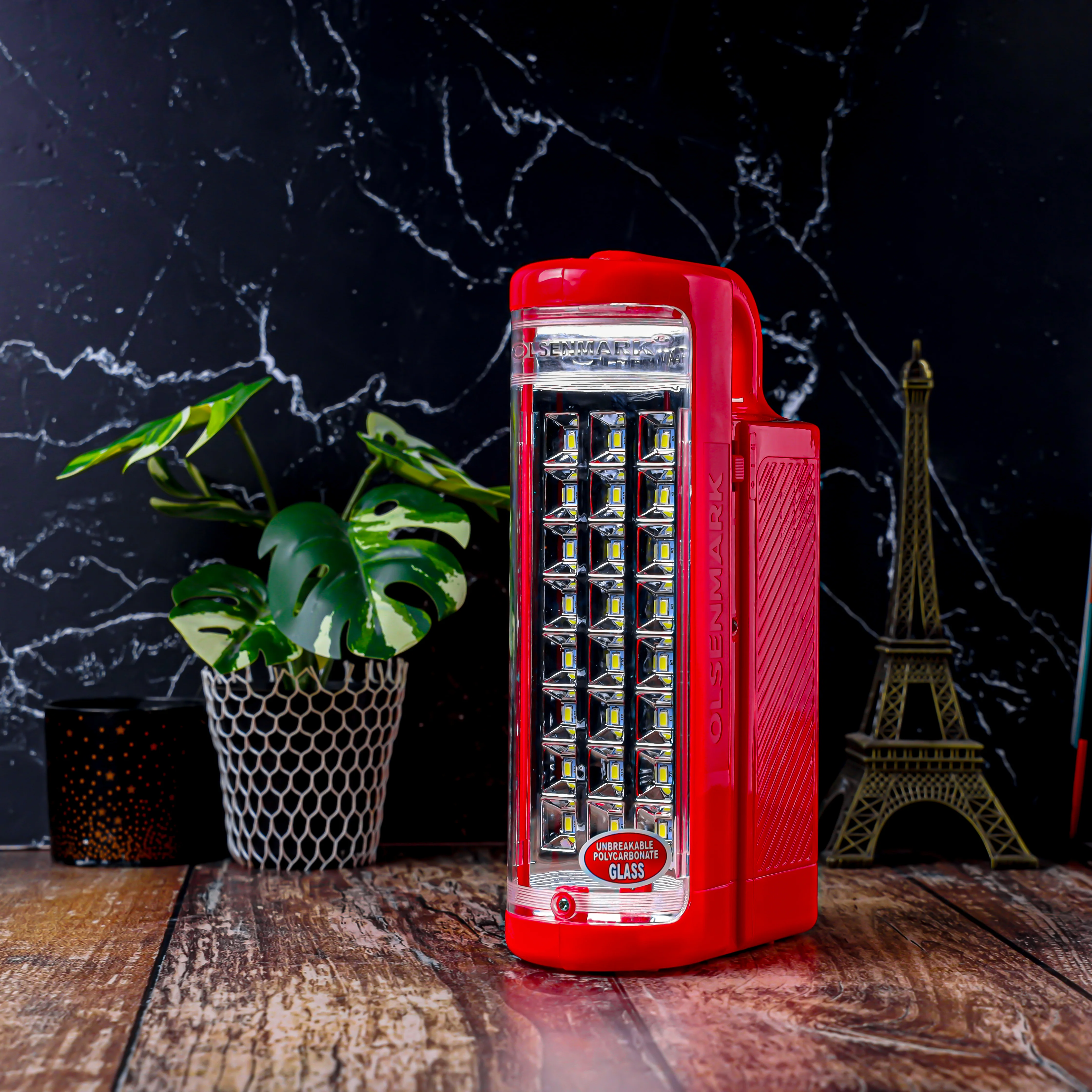 Olsenmark OME2585 Rechargeable LED Lantern| 24 SMD super bright lights & unbreakable PC cover, 6V battery| charging indicator & up to 140-hour low-light backup for use| - Image 2