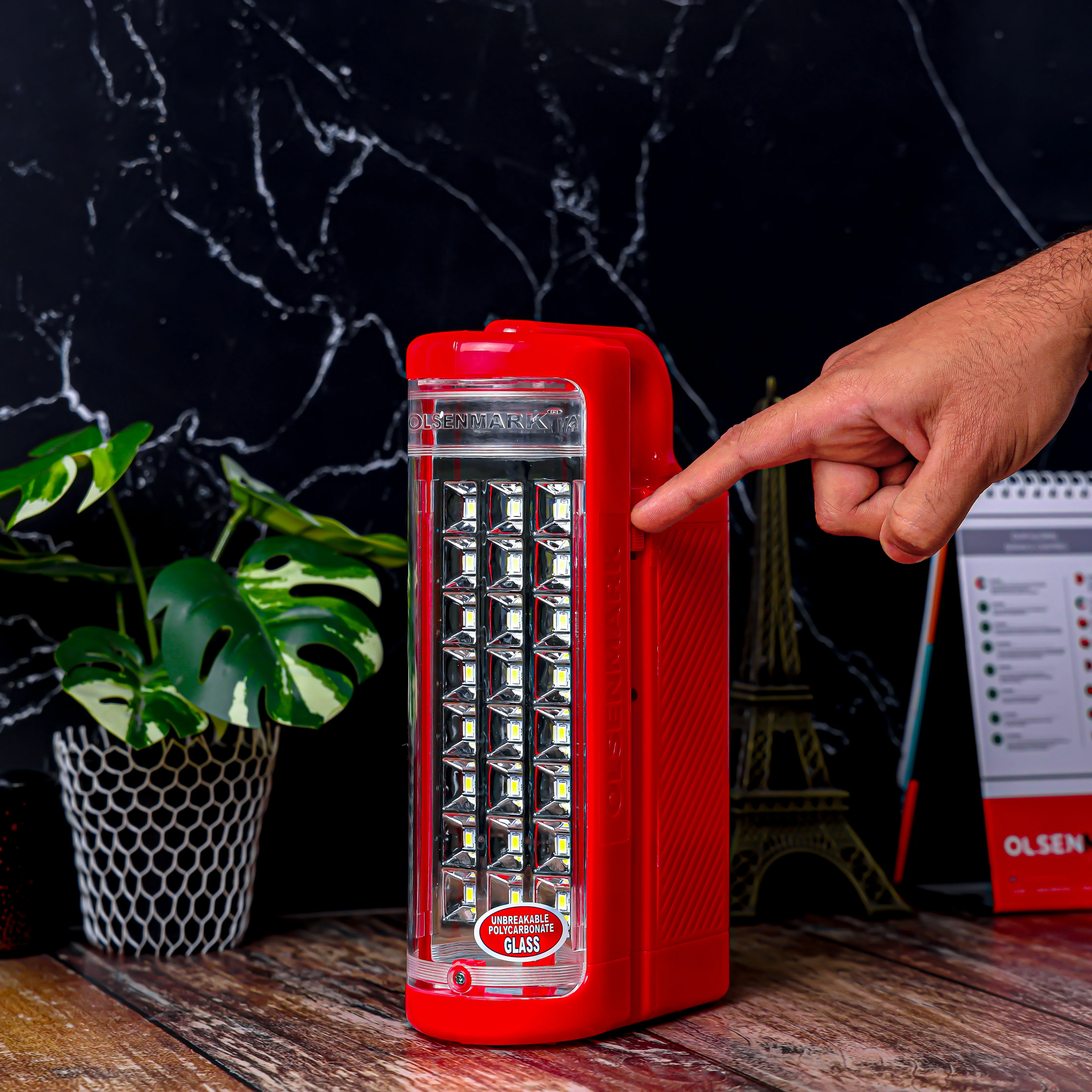 Olsenmark OME2585 Rechargeable LED Lantern| 24 SMD super bright lights & unbreakable PC cover, 6V battery| charging indicator & up to 140-hour low-light backup for use| - Image 4