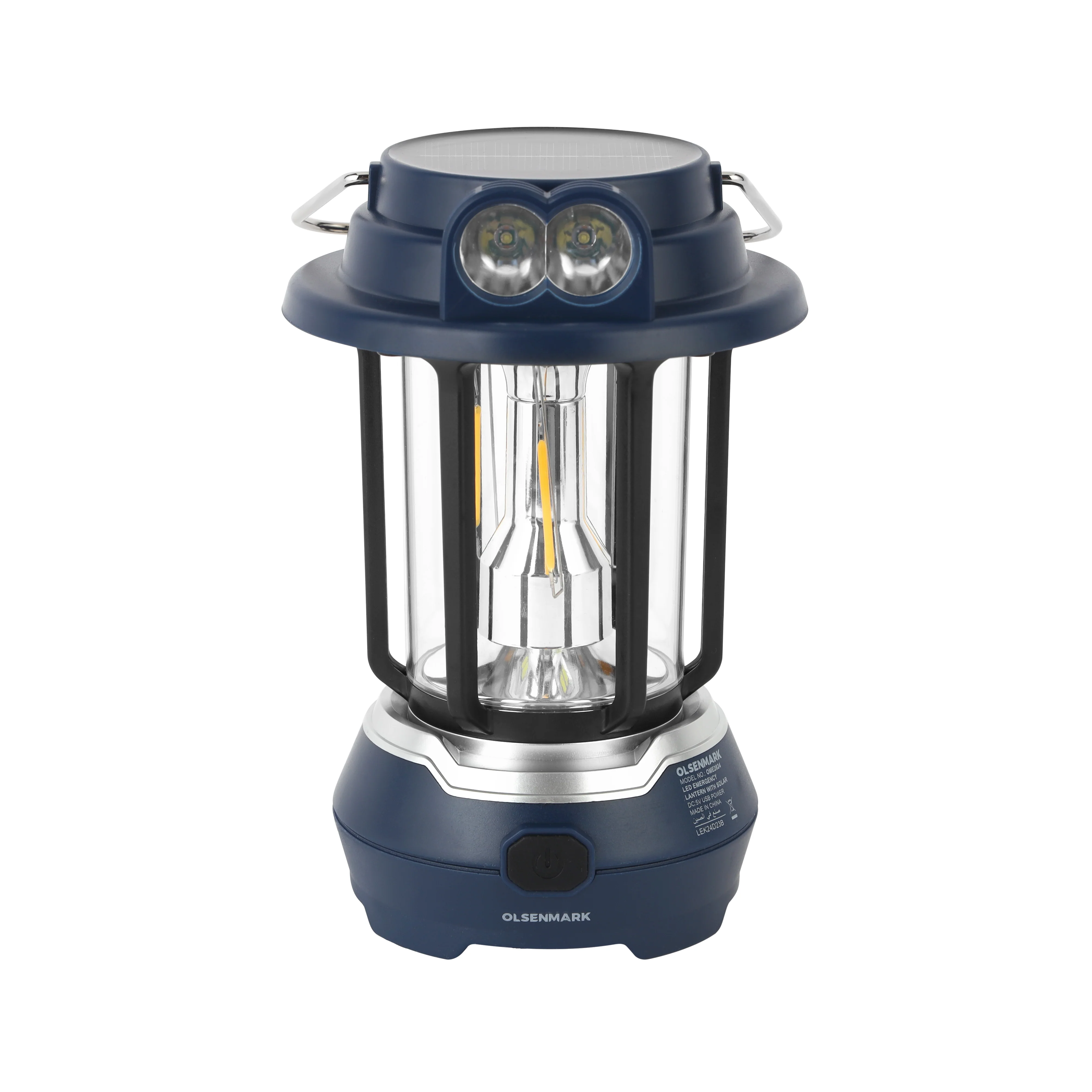 Olsenmark OME2824 solar LED emergency lantern| 1200mAh battery, up to 7 hours backup multiple LED & tungsten light modes| charge indicator, portable for home & outdoor |