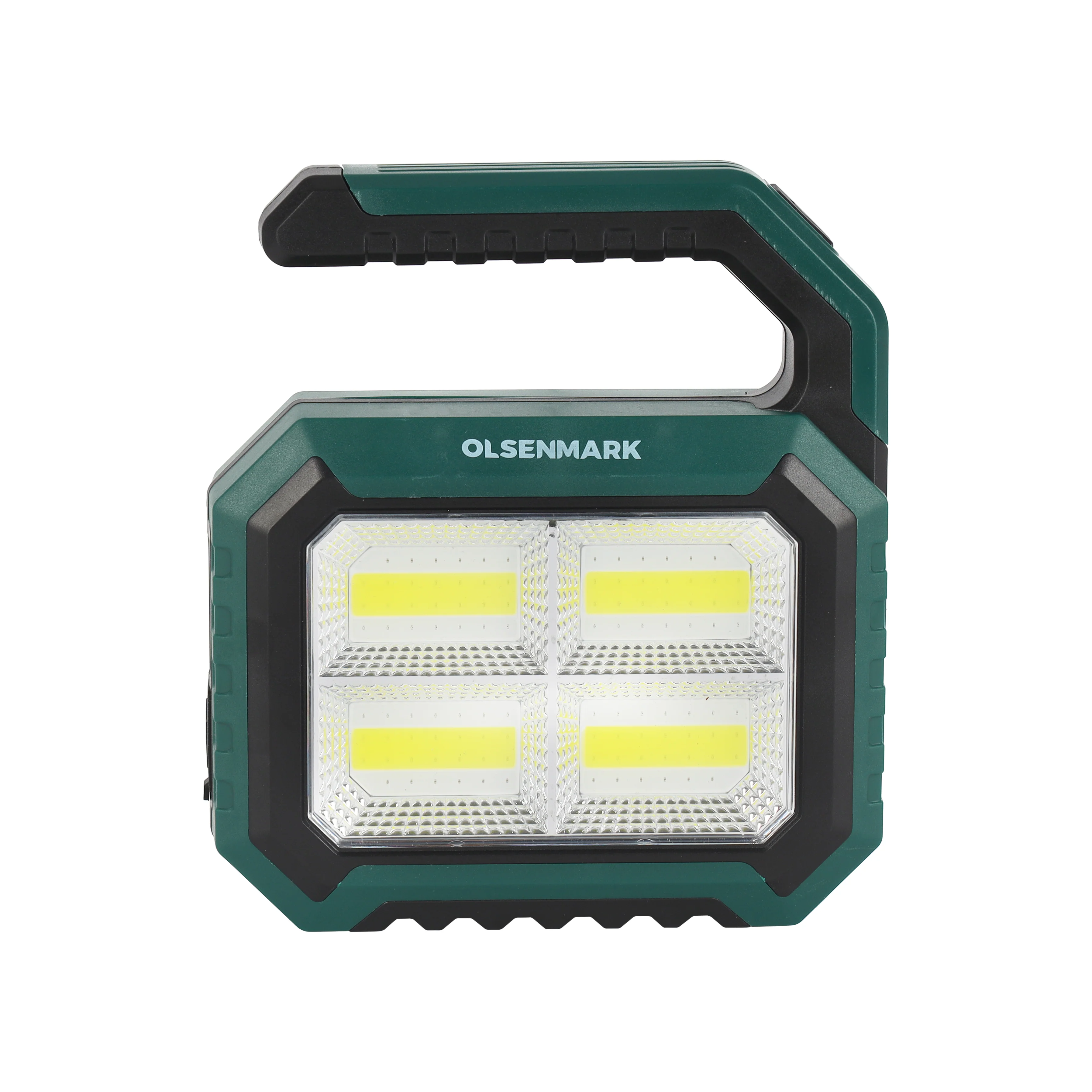 Olsenmark OME2840 COB LED Light with Solar Panel| Dual XPE & COB LEDs with Red & Blue Lights| USB & Type-C Charging and Portable Lantern with up to 9 Hours Backup|