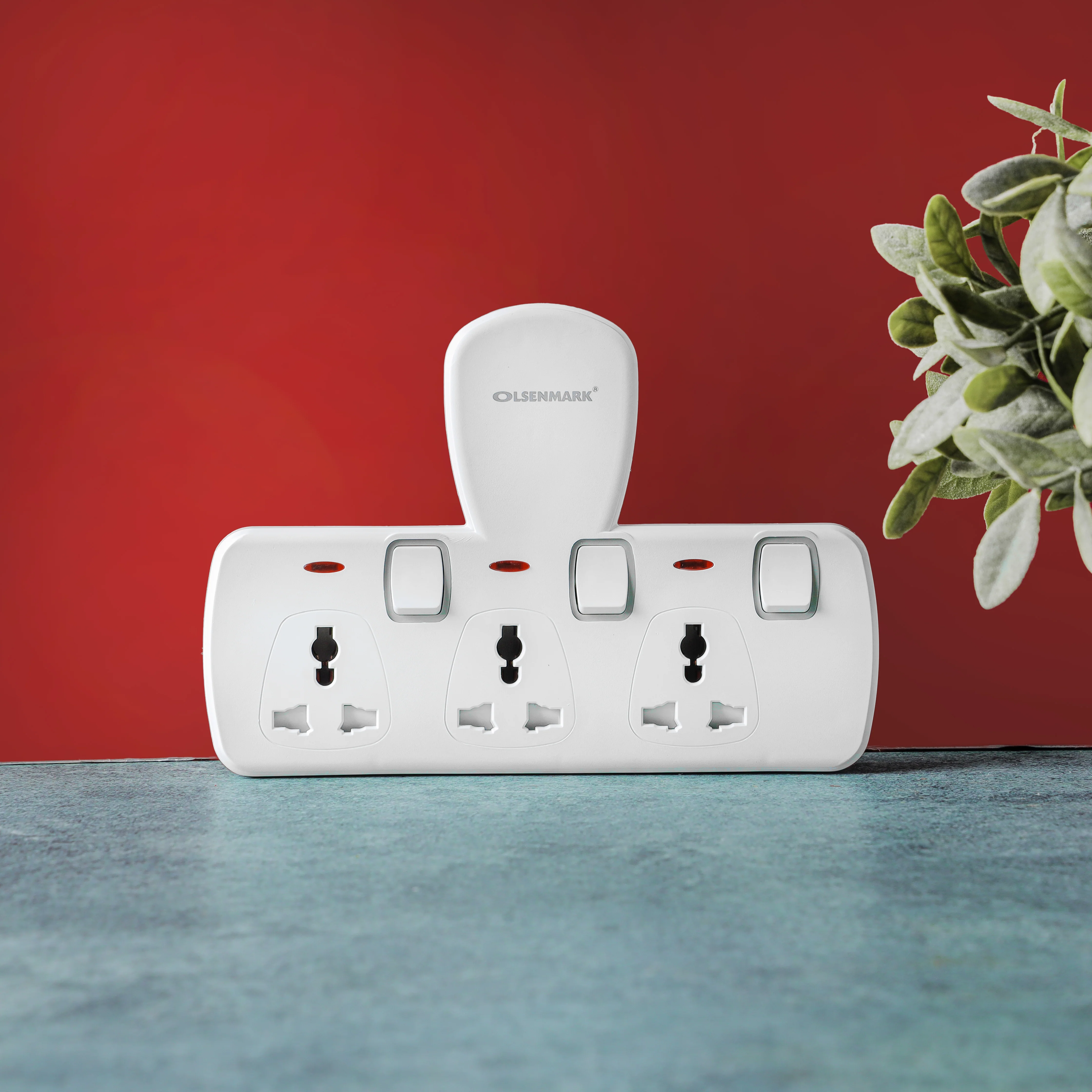 Olsenmark OMES1859 Universal Wall Socket | 3 Way with Individual Switch & 13A 250V | fireproof housing, child safety shutters, indicator lights 7 energy saving| - Image 2