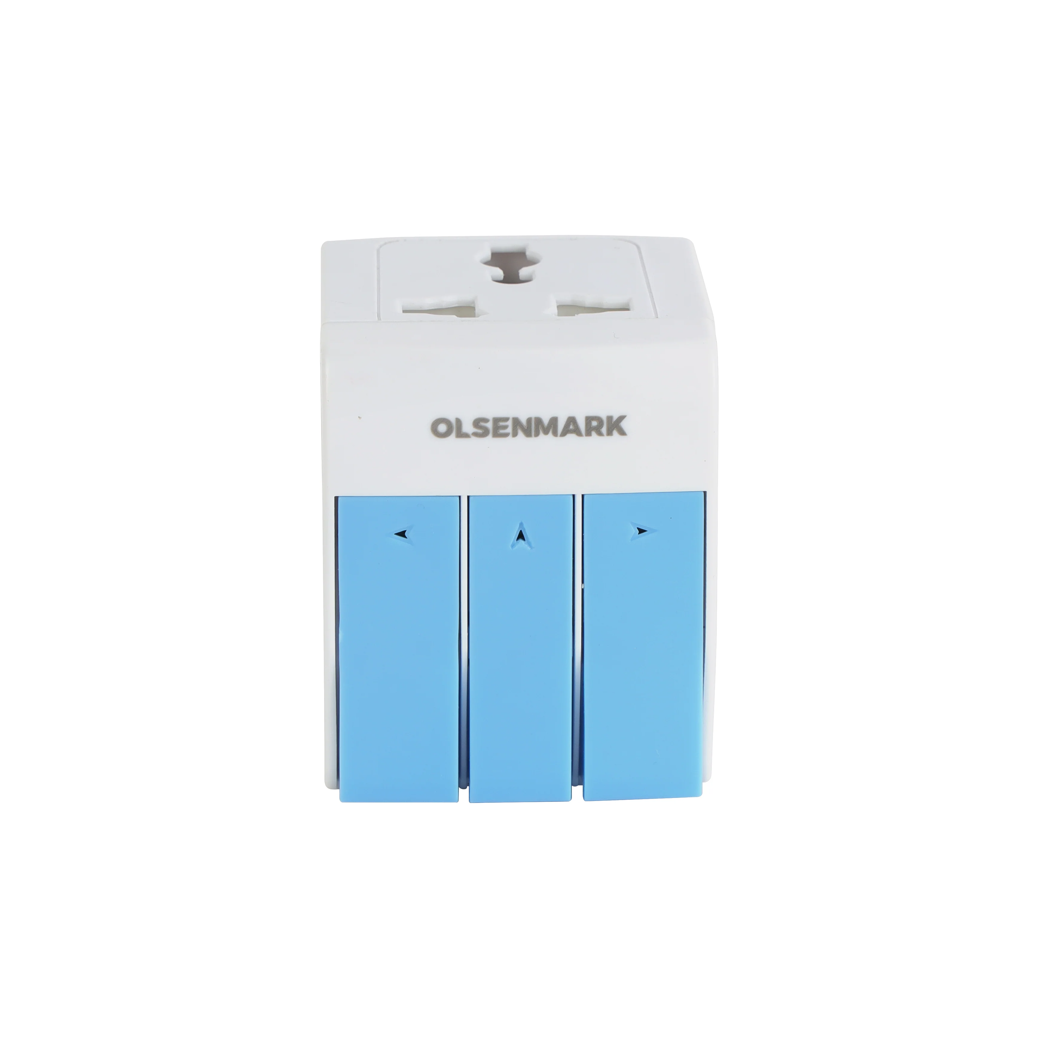 Olsenmark OMES1892 3 Way Universal Outlet Adaptor | switch and light indicator with 13A 250V capacity and 3250W max load| Durable ABS housing with copper parts|