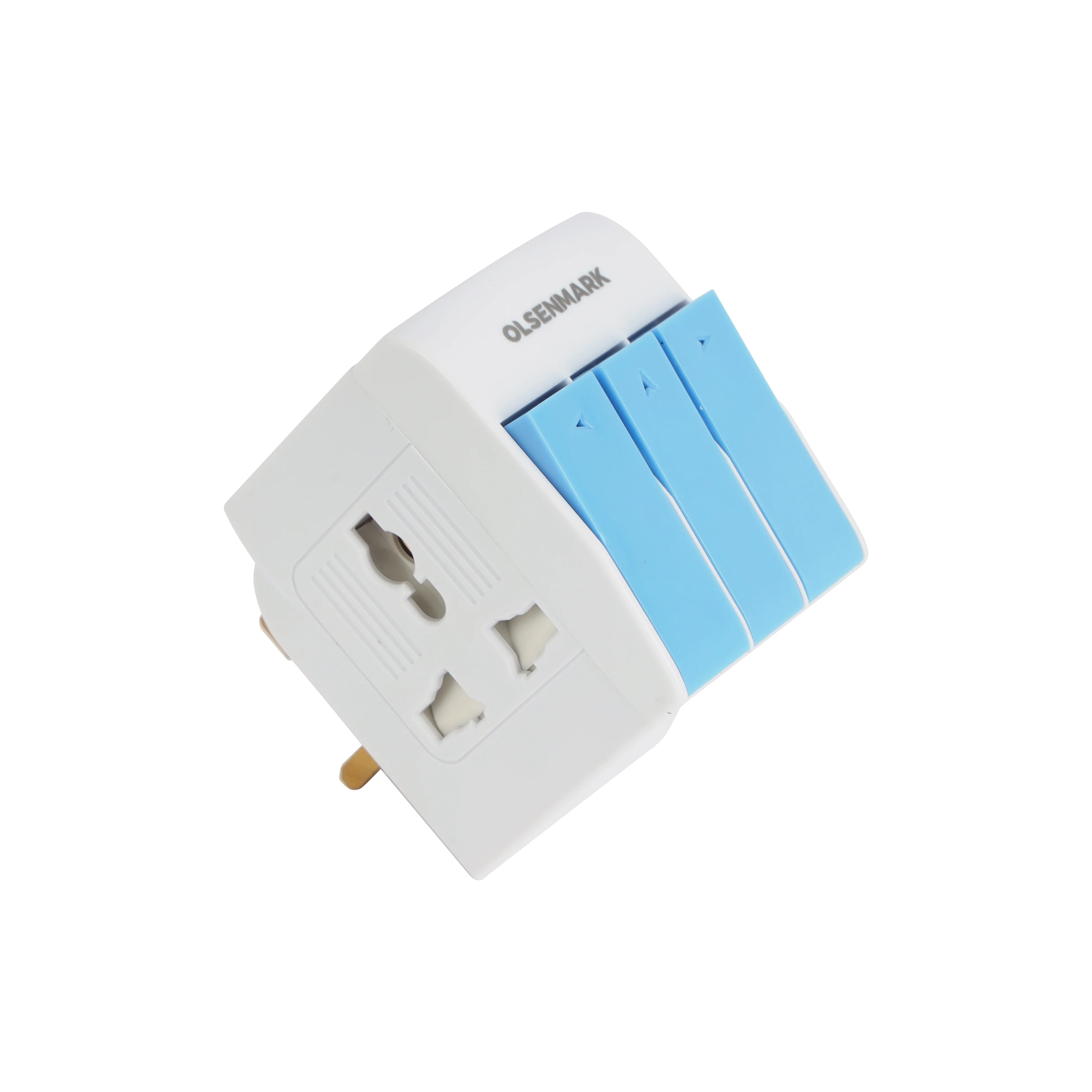 Olsenmark OMES1892 3 Way Universal Outlet Adaptor | switch and light indicator with 13A 250V capacity and 3250W max load| Durable ABS housing with copper parts| - Image 4