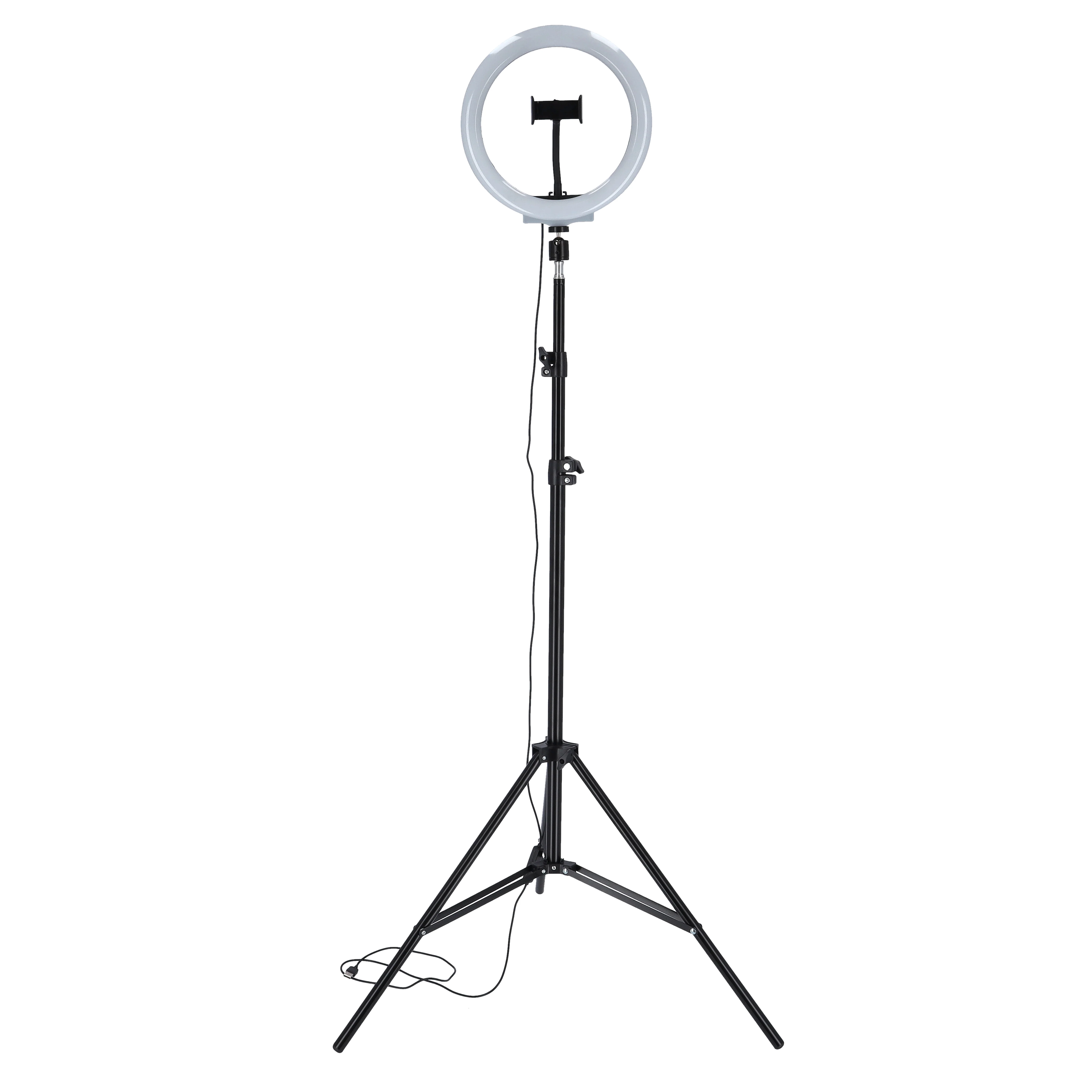 Olsenmark OMESL2793 LED Ring Light | 12W bright lighting with 26cm ring size| 120 LED chips and adjustable 2700K-7000K CCT, ideal for vlog, makeup & studio use|