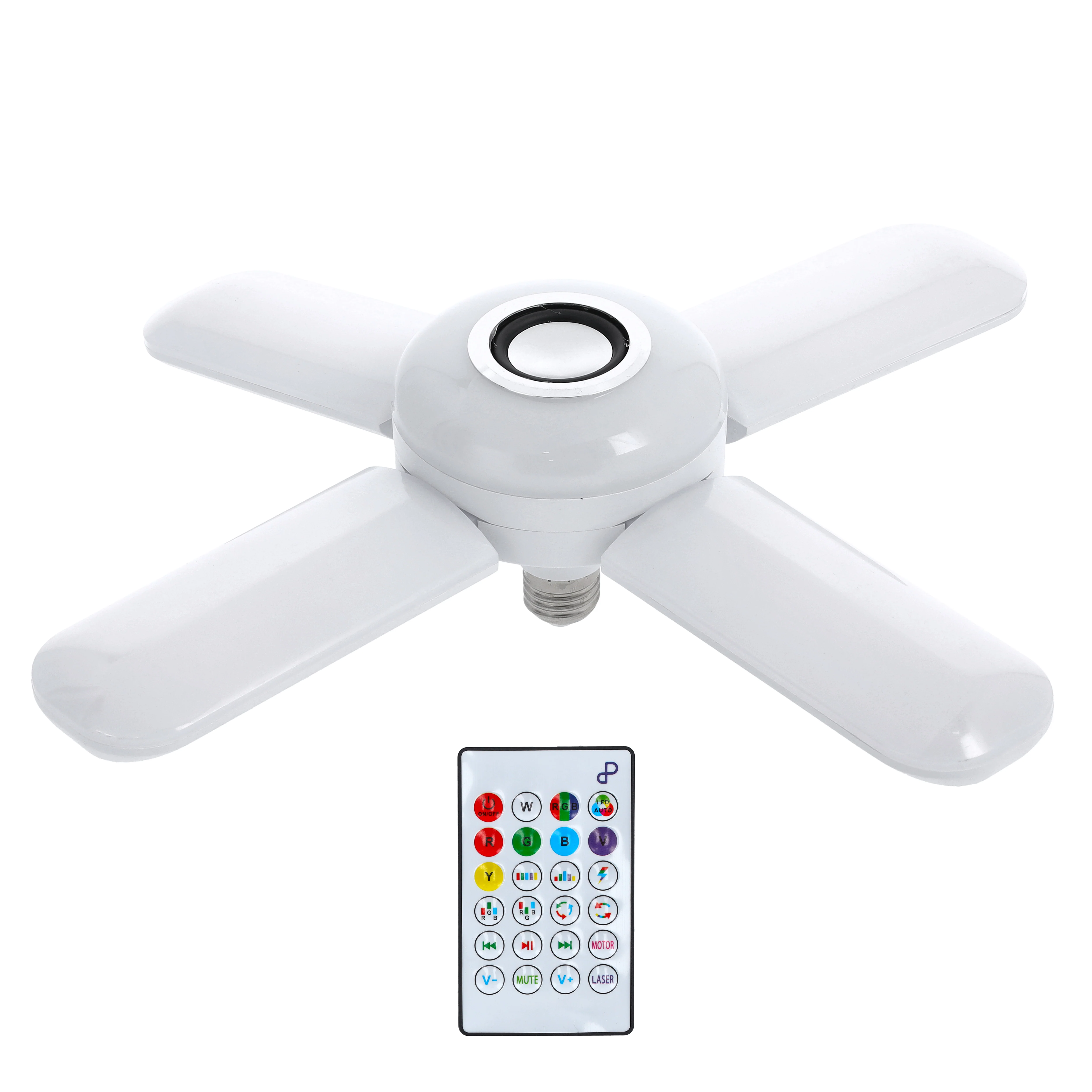 Olsenmark OMESL2803 LED RGB Music Folding Lamp| 40W bright lighting with Bluetooth connectivity| remote control, 90° adjustable blades and B22 adapter for home| - Image 2