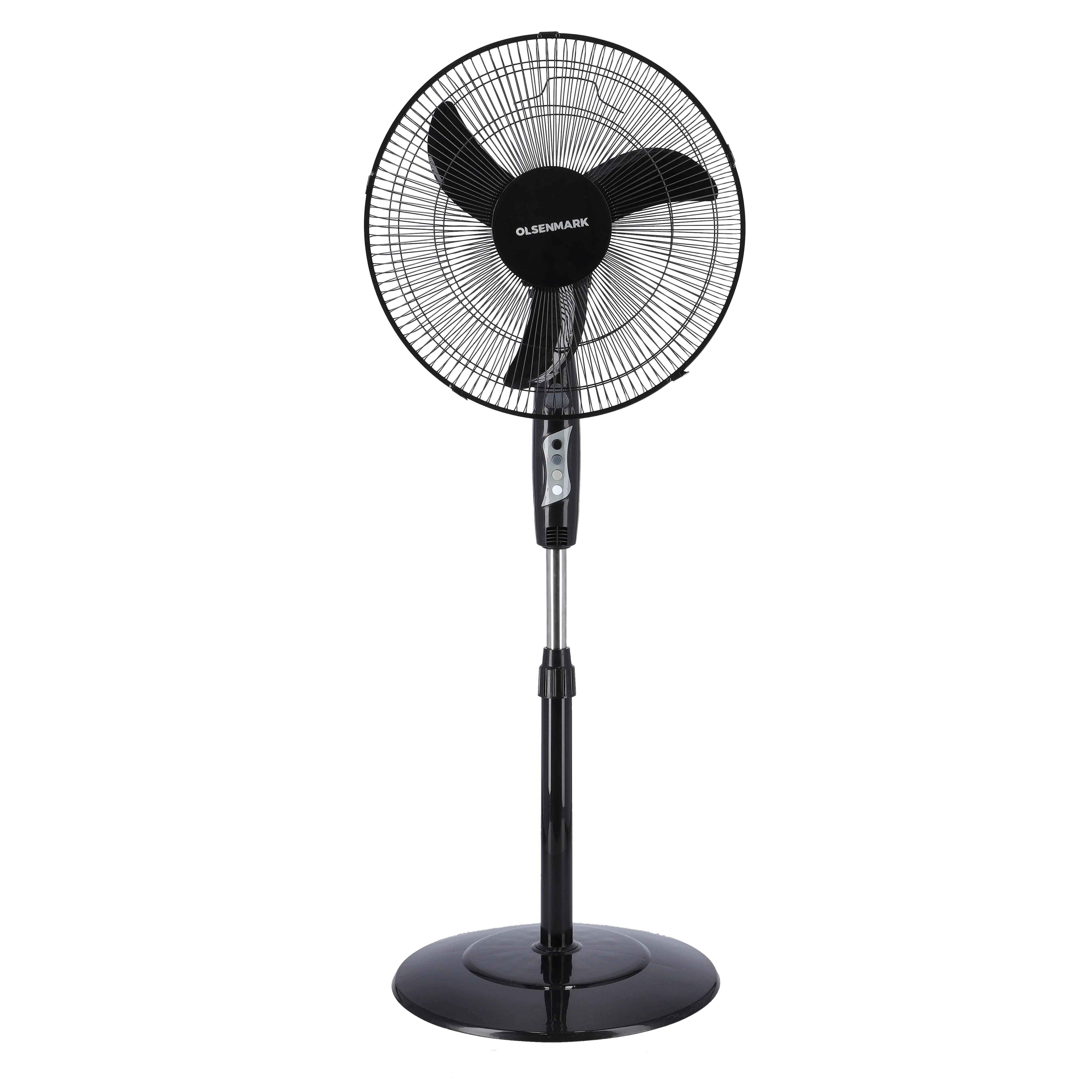 Olsenmark OMF1738 Classic Stand Fan| 16-inch tilt-back head & 75° oscillation| 3 speed settings, strong safety grill, adjustable height up to 1.25m & 45W motor|