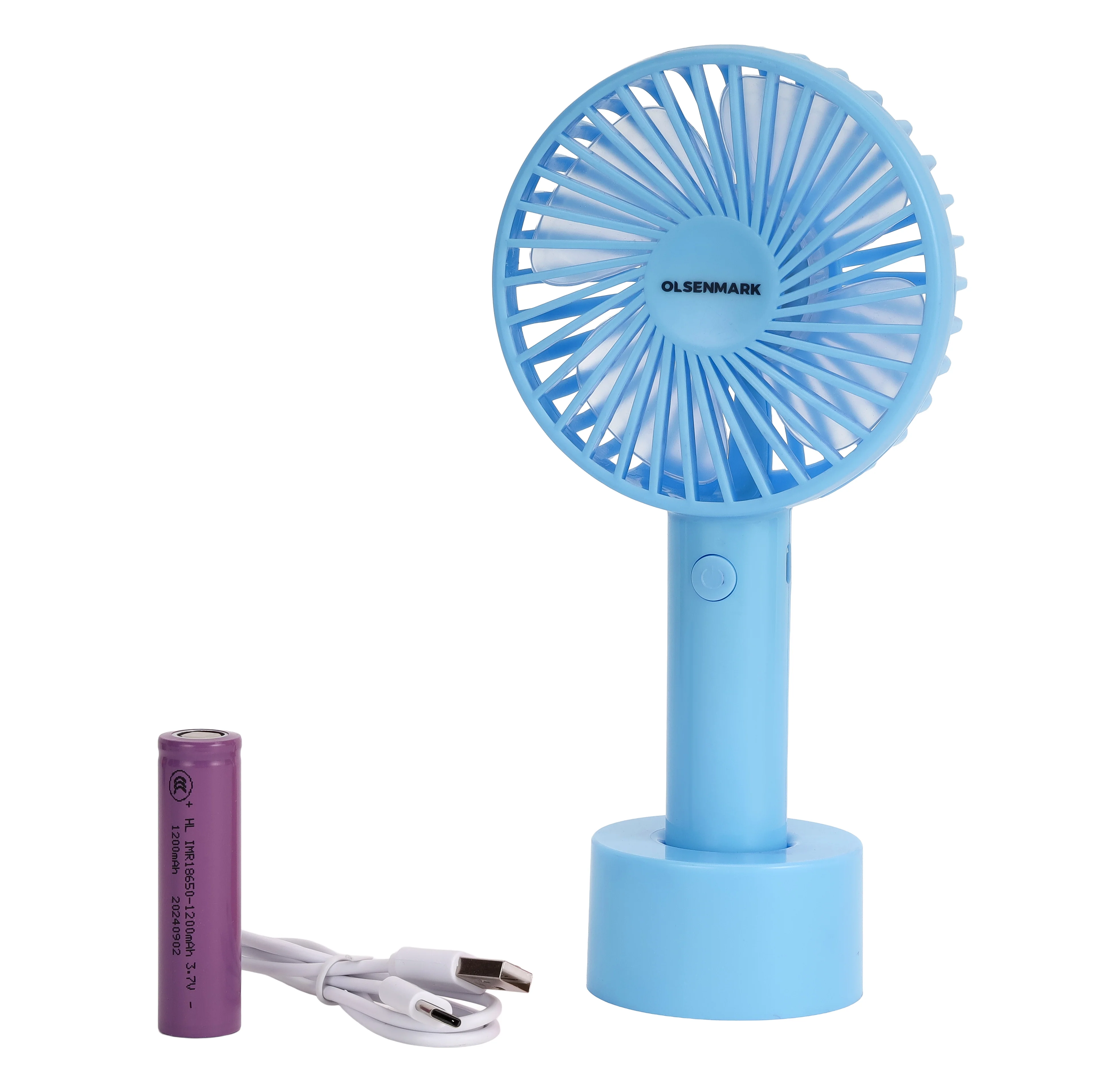 Olsenmark OMF1802 4" Rechargeable Fan| USB Portable Desk Fan with 3 Speed Control & 1200mAh Battery| Up to 6 Hours Runtime, Compact Cooling Fan for Home, Office & Travel| - Image 2