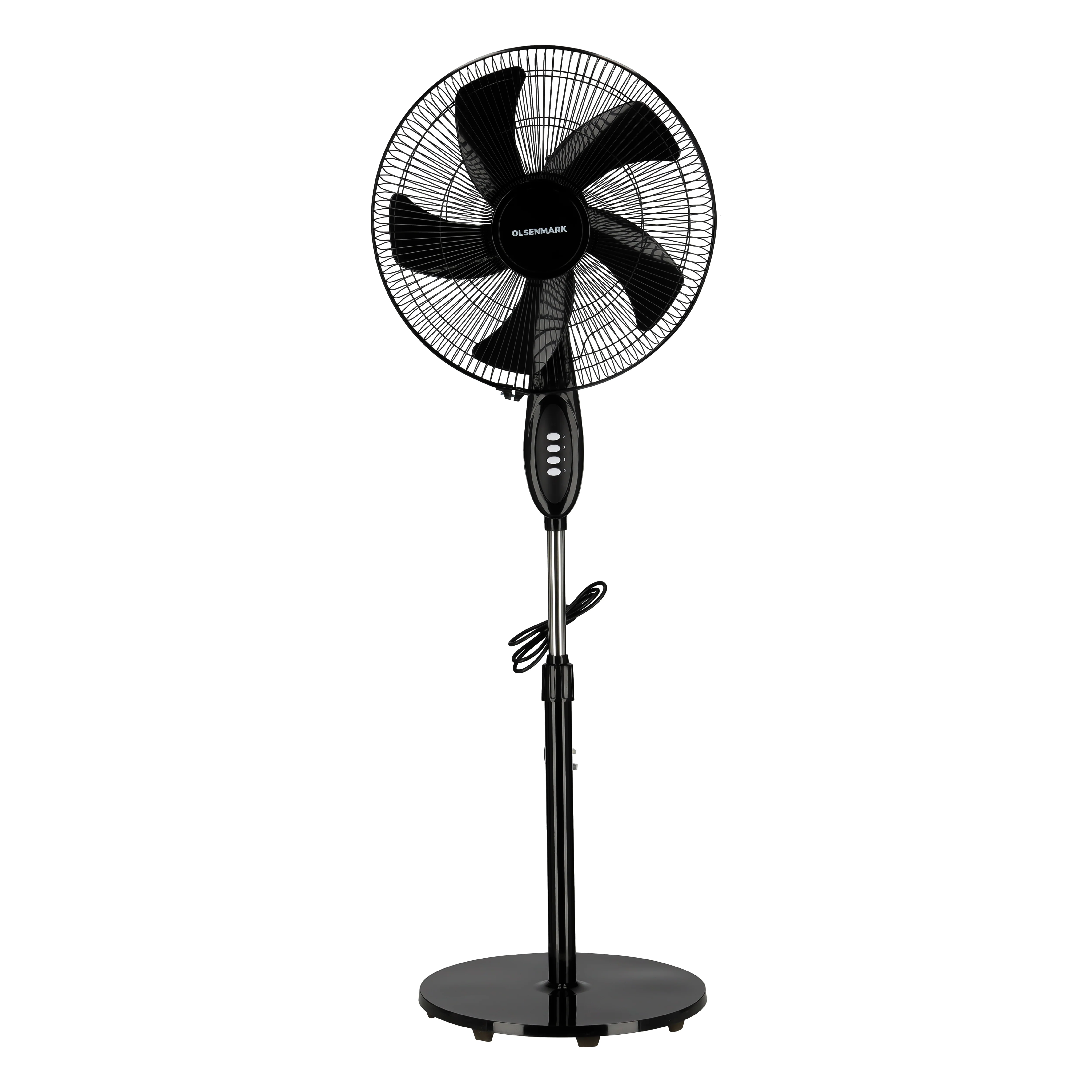 Olsenmark OMF1854 16 Inch Stand Fan| 5 Blade Design, Oscillation Function & 3 Speed Control| Powerful 50W Motor, Adjustable Tilt Head and Quiet Airflow for Home, Bedroom|