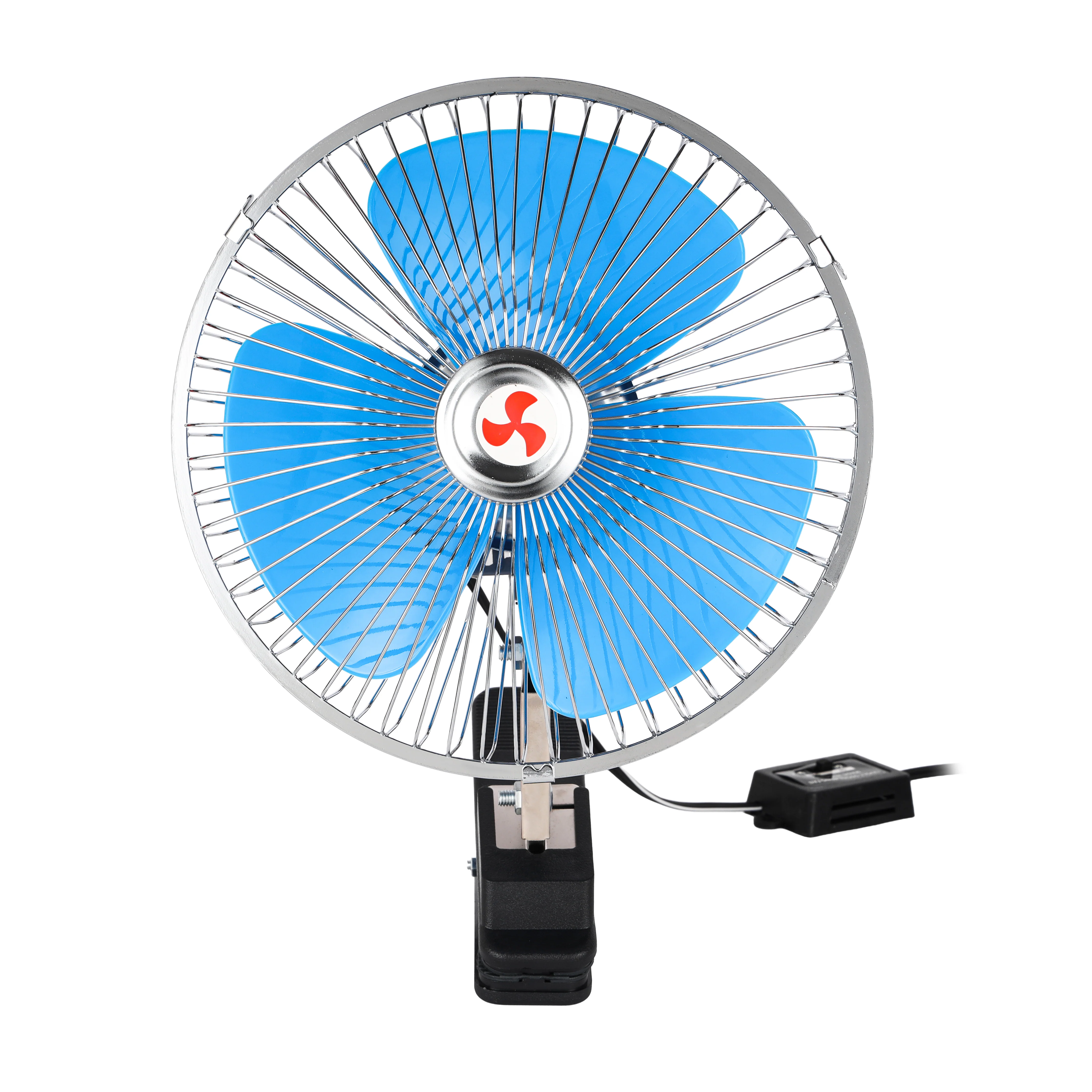 Olsenmark OMF1944 8 Inch Automobile Clip Fan| 12V car power, oscillation feature & strong wind airflow| adjustable tilt head, secure clip mount & 1.5m cable for vehicles|